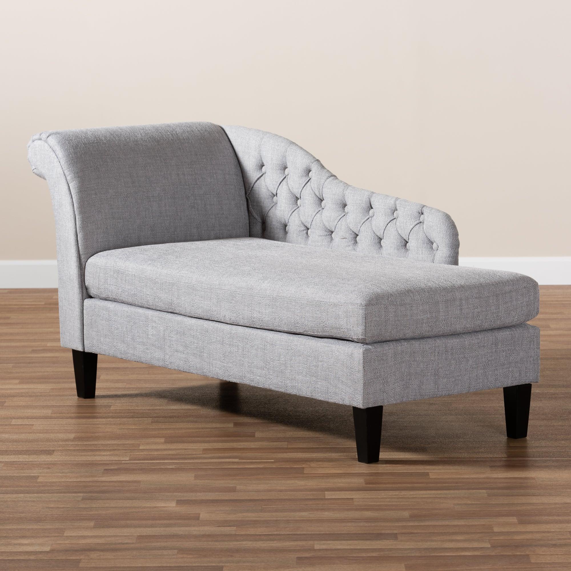 Florent Modern and Contemporary Fabric Upholstered Finished Chaise Lounge