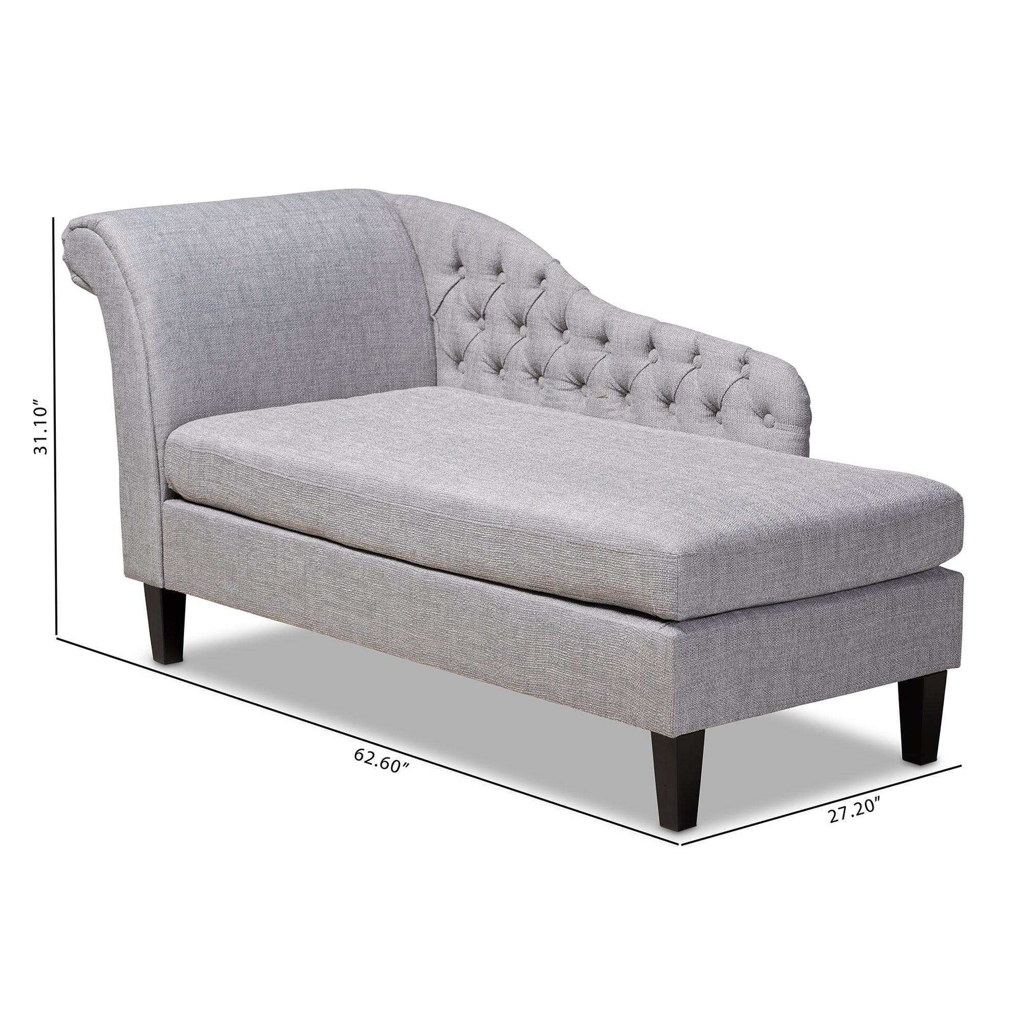 Florent Modern and Contemporary Fabric Upholstered Finished Chaise Lounge