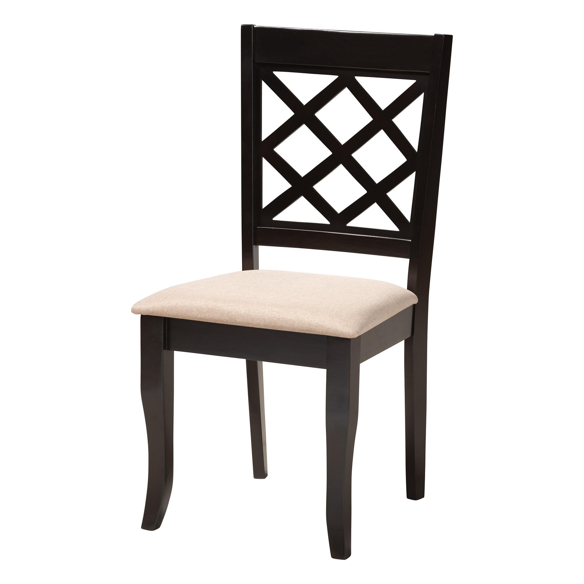 Jana Modern Sand Fabric and Espresso Wood 5-Piece Dining Set