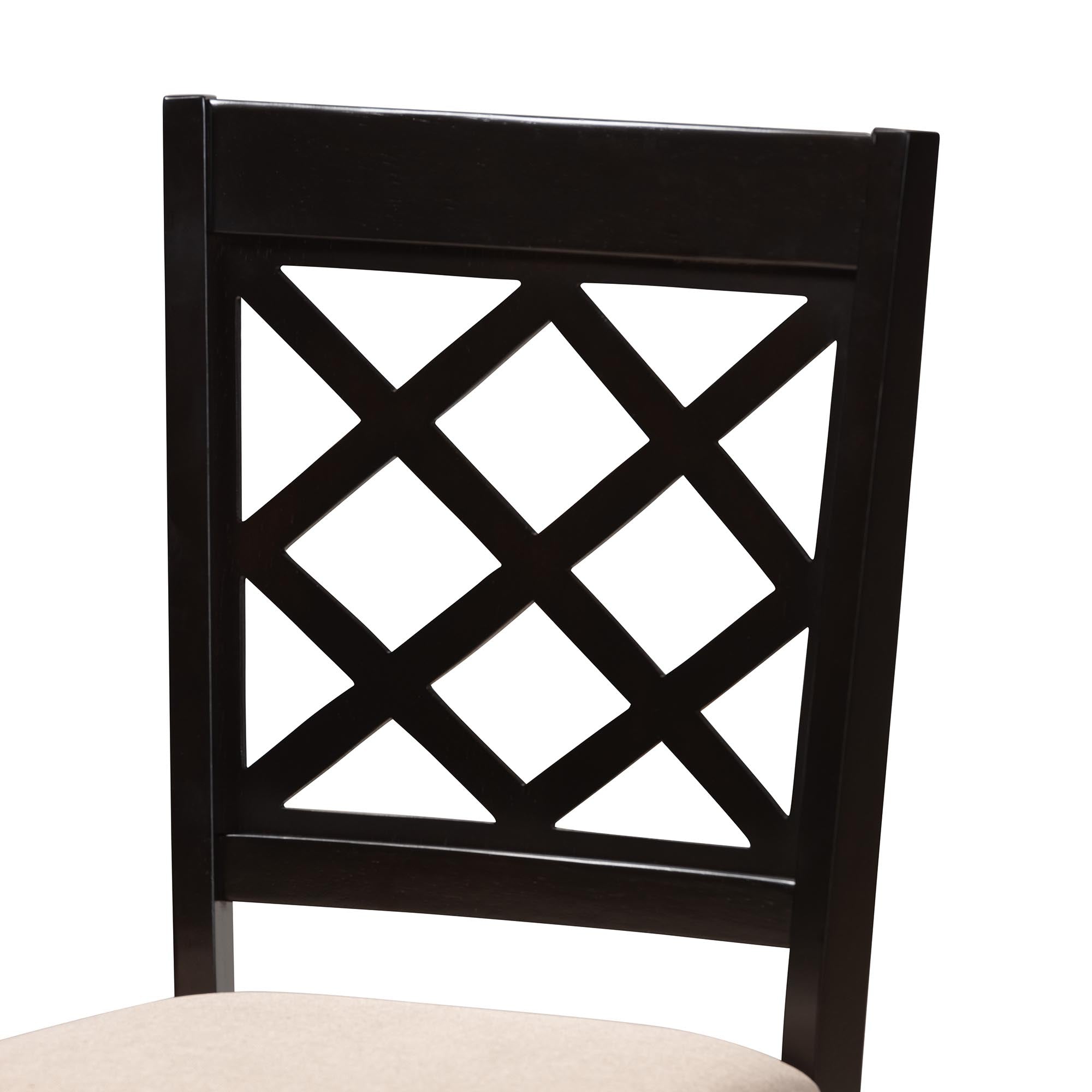 Jana Modern Sand Fabric and Espresso Wood 5-Piece Dining Set