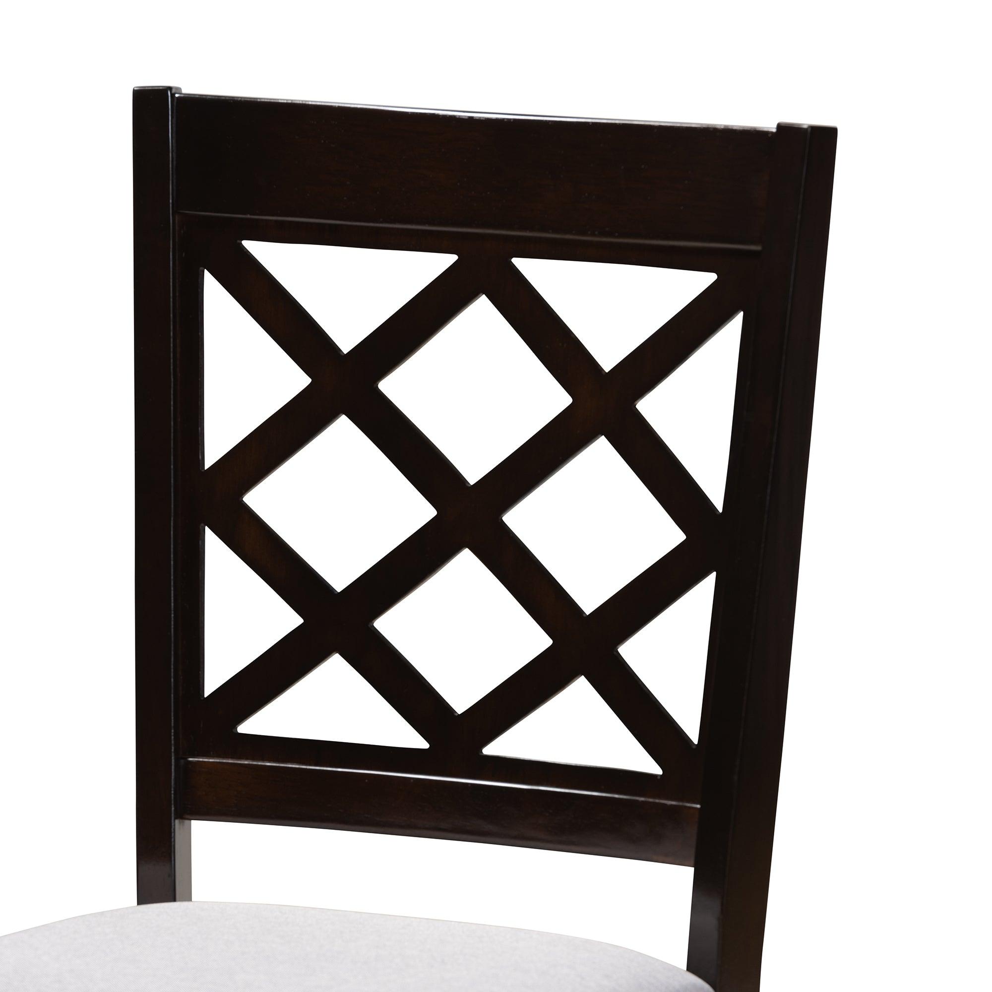 Verner Modern and Contemporary Fabric Upholstered Espresso Finished 5-Piece Wood Dining Set