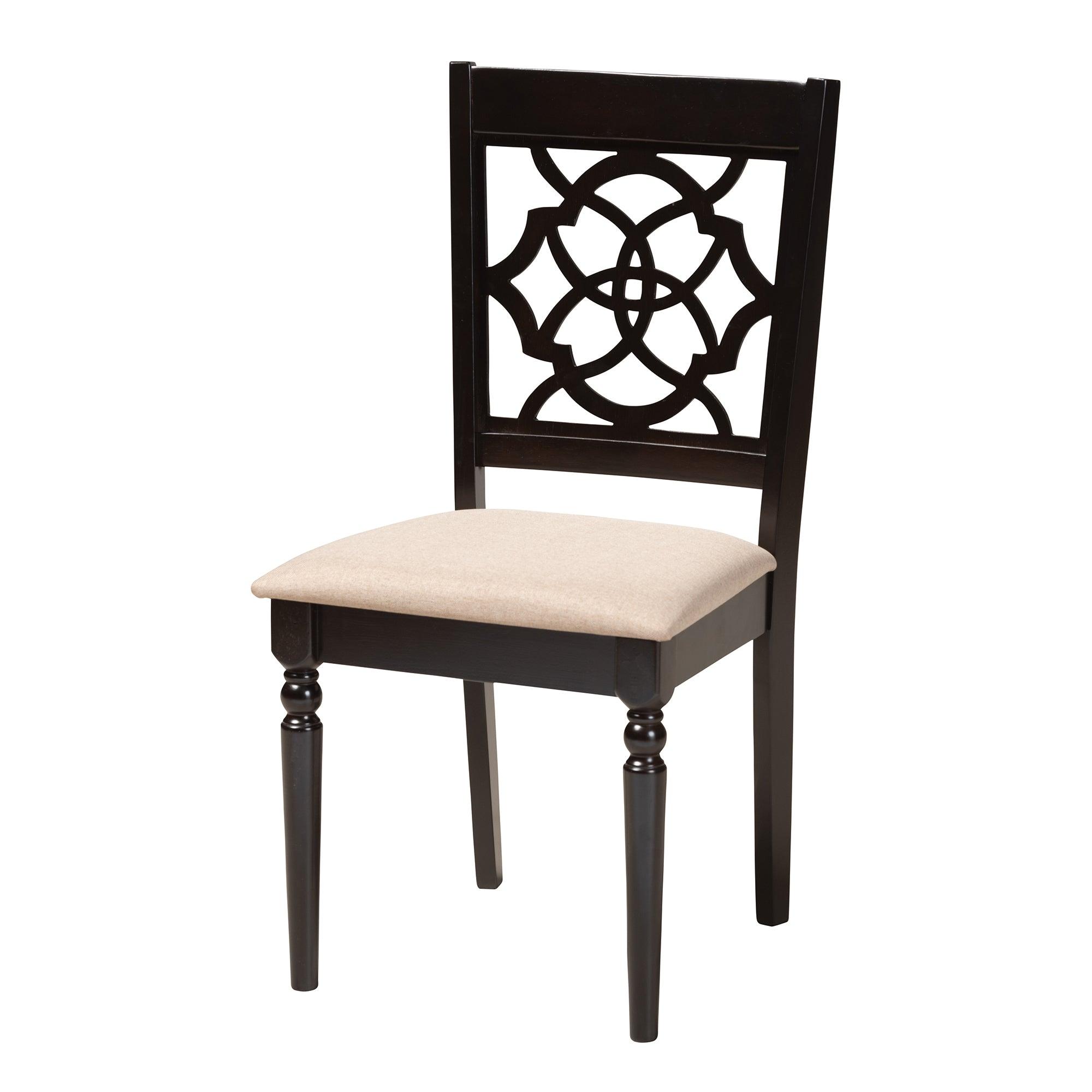 Sadie Modern Fabric and Espresso Finished Wood 5-Piece Dining Set