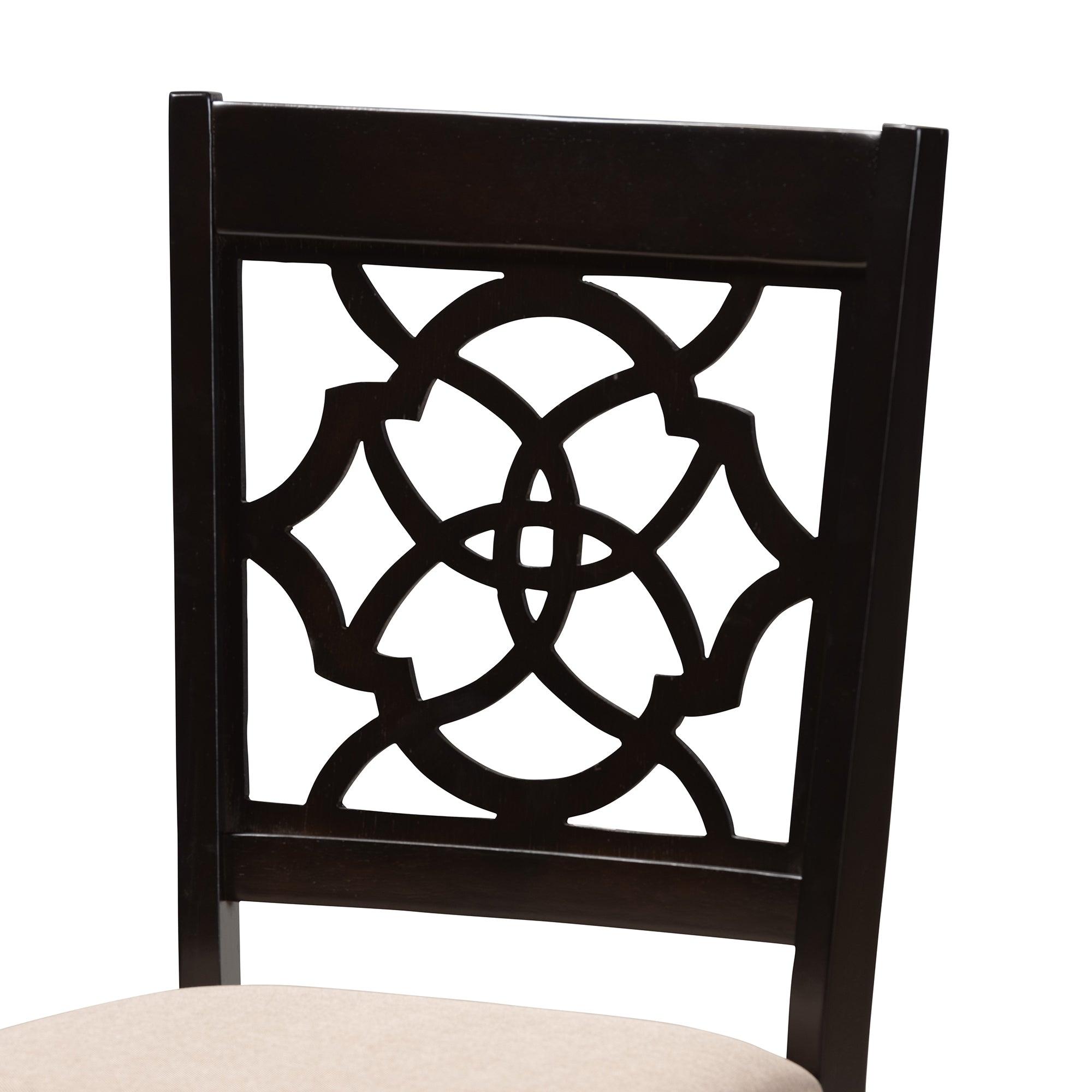 Sadie Modern Fabric and Espresso Finished Wood 5-Piece Dining Set