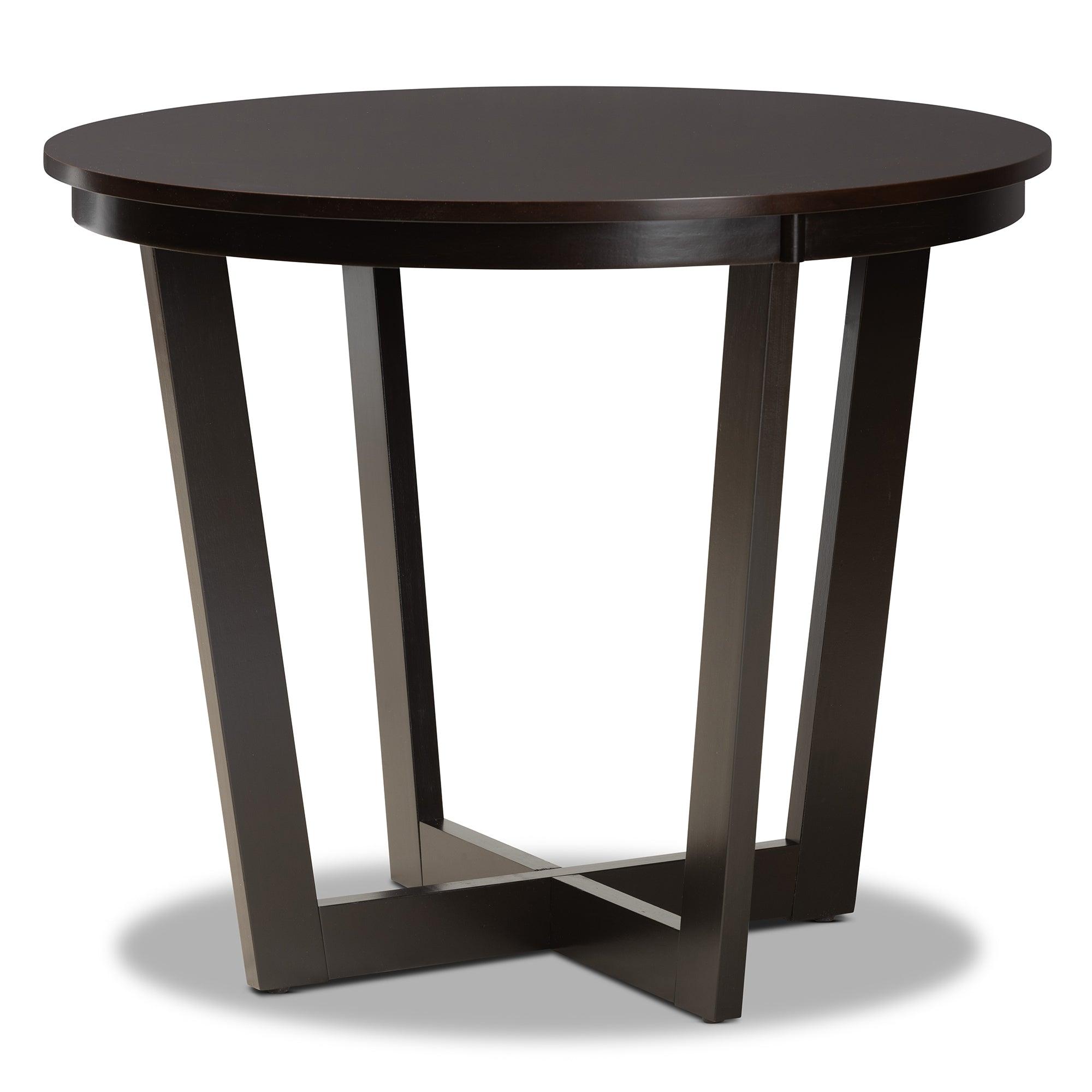 Valerie Modern and Contemporary Fabric Upholstered and Finished Wood 5-Piece Dining Set