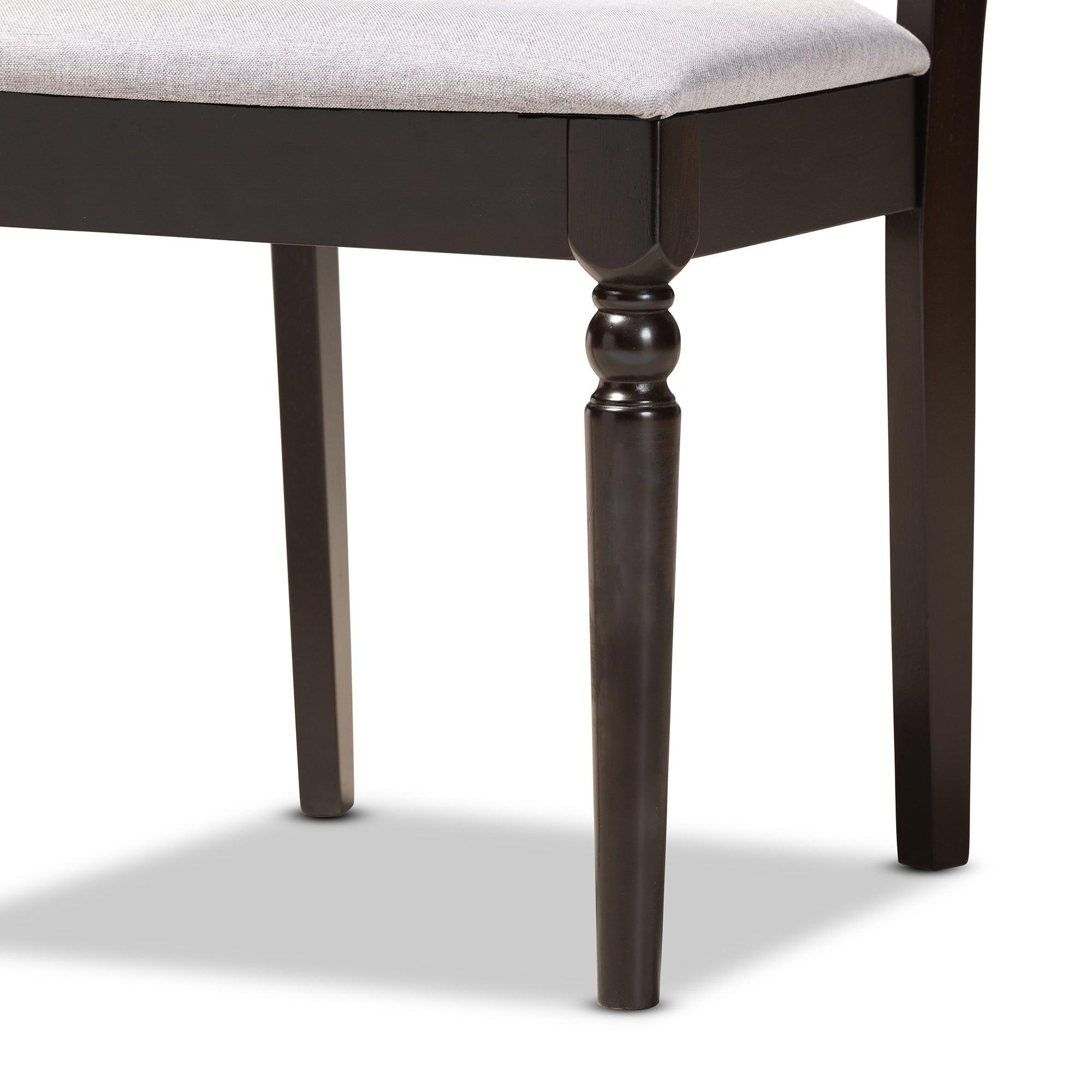 Valerie Modern and Contemporary Fabric Upholstered and Finished Wood 5-Piece Dining Set