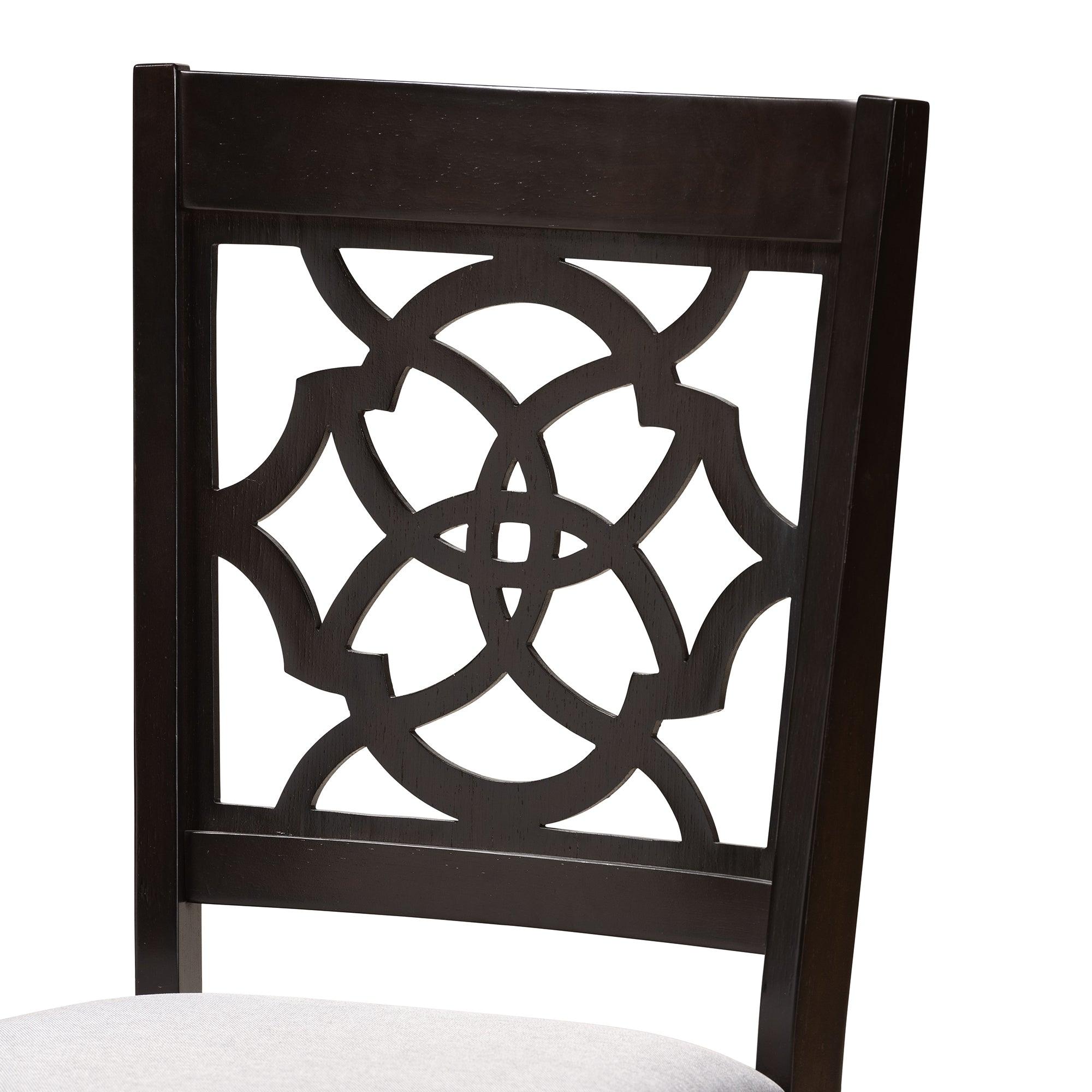 Alma Modern and Contemporary Fabric Upholstered and Finished Wood 5-Piece Dining Set