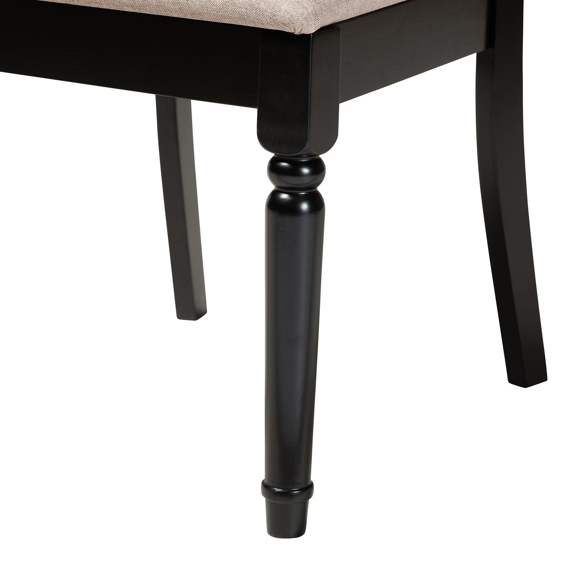 Jessie Modern Sand Fabric and Finished Wood 5-Piece Dining Set