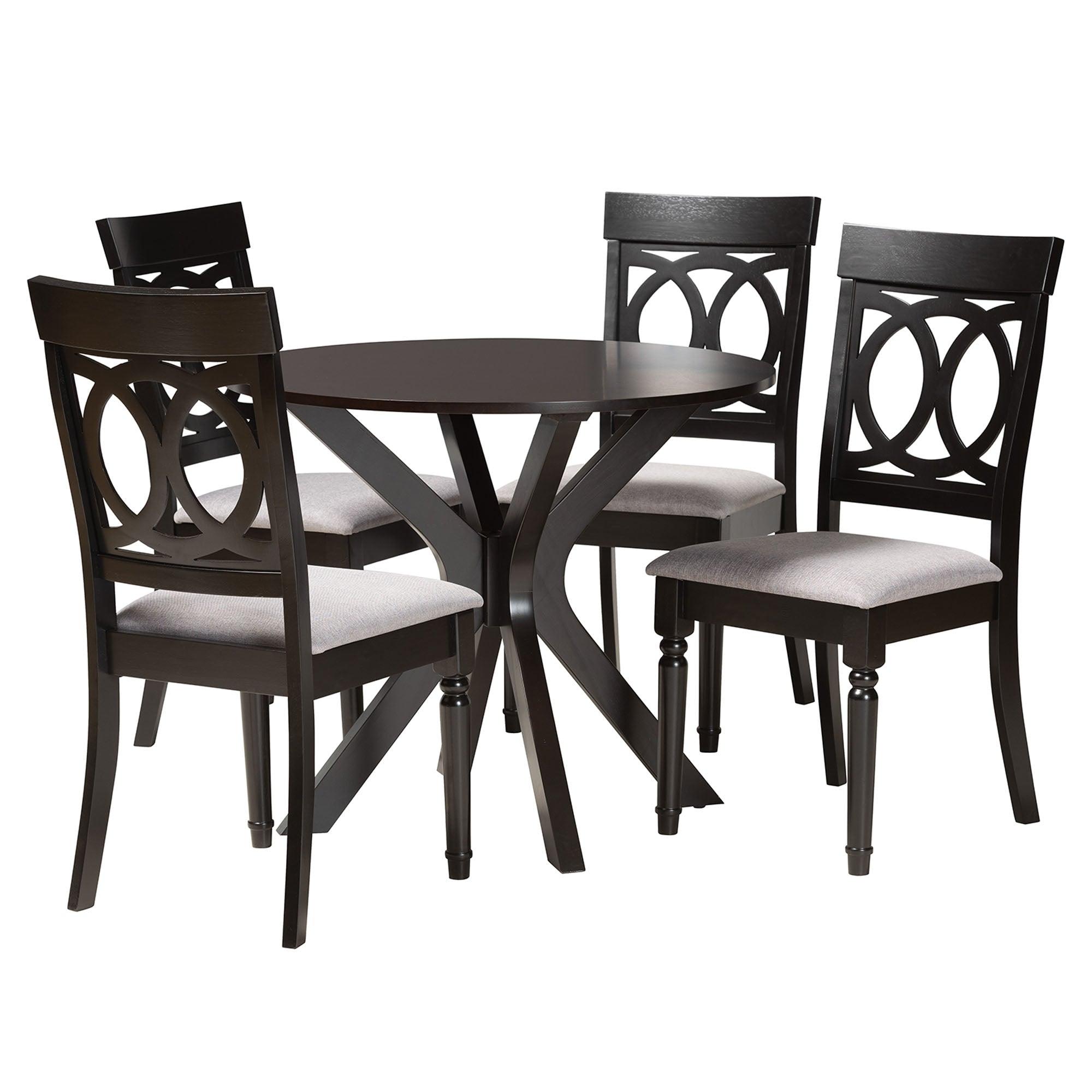 Jessie Modern Fabric and Finished Wood 5-Piece Dining Set