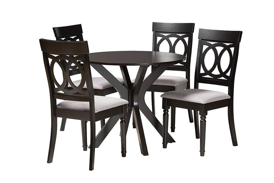 Jessie Modern Fabric and Finished Wood 5-Piece Dining Set