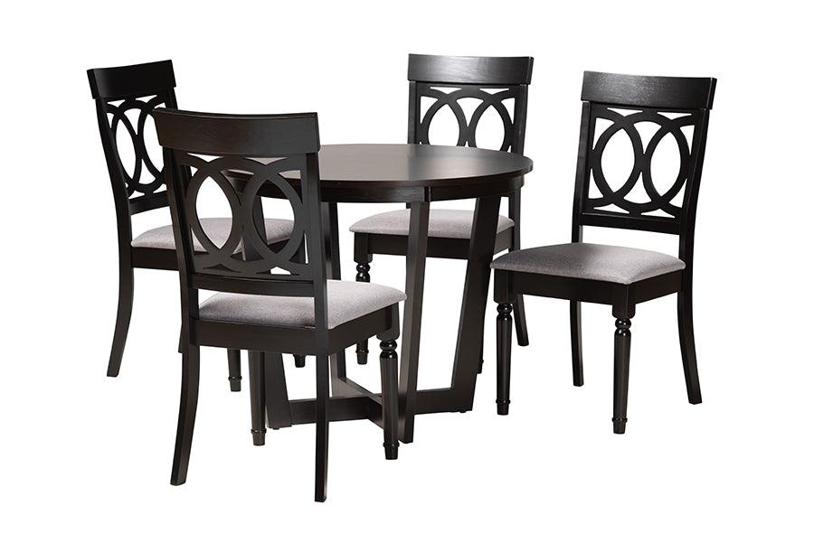 Estelle Modern Fabric and Finished Wood 5-Piece Dining Set
