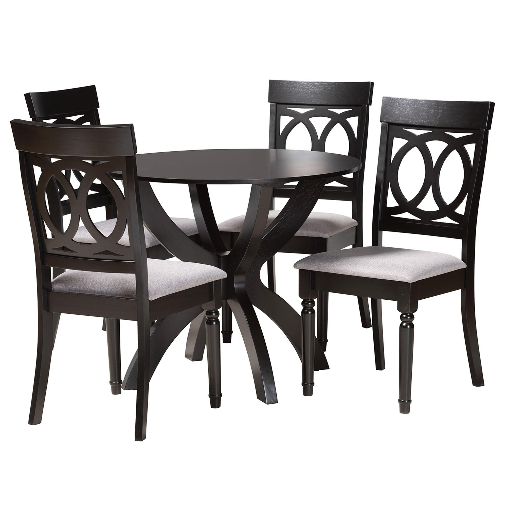 Velia Modern Fabric and Finished Wood 5-Piece Dining Set