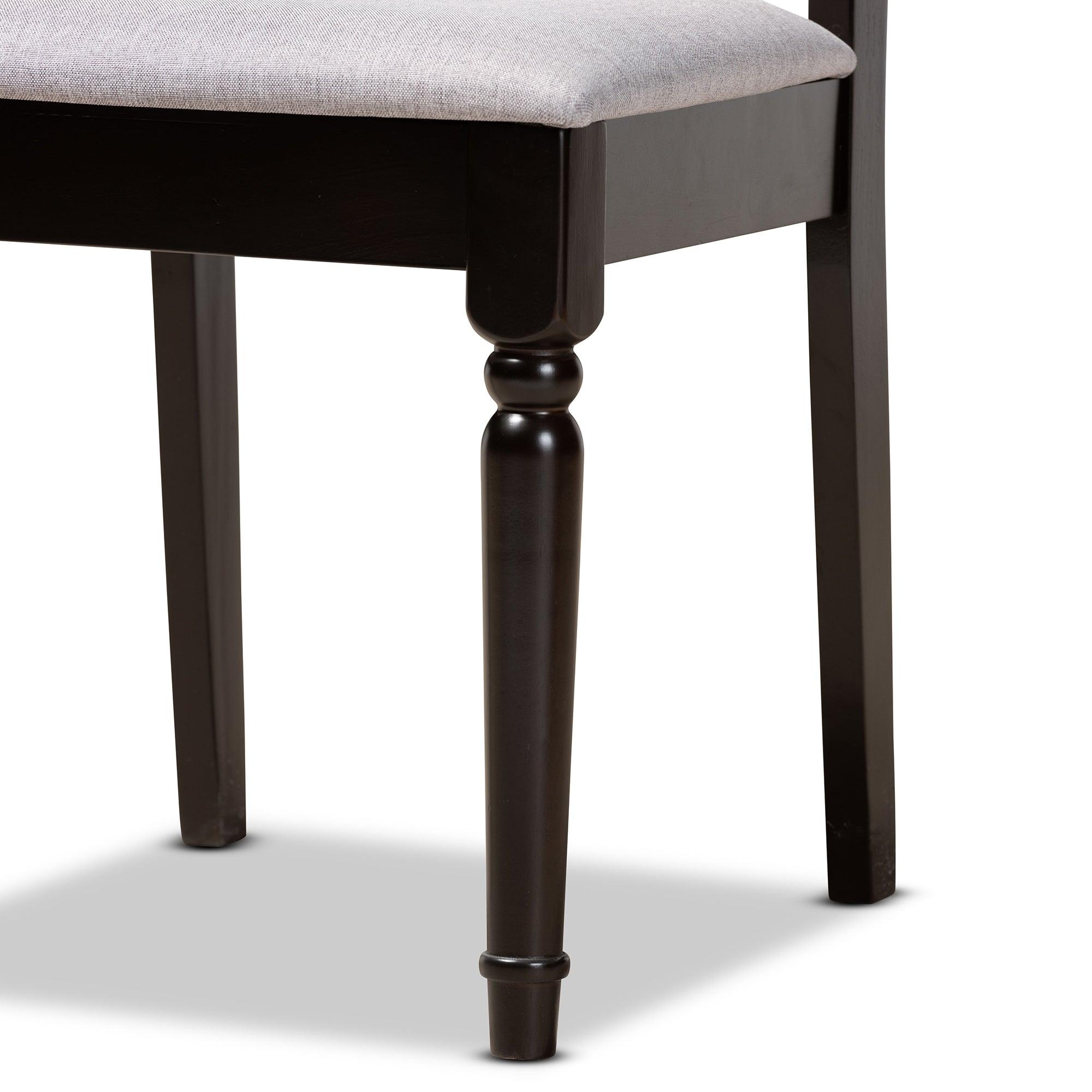 Callie Modern and Contemporary Fabric Upholstered and Finished Wood 5-Piece Dining Set