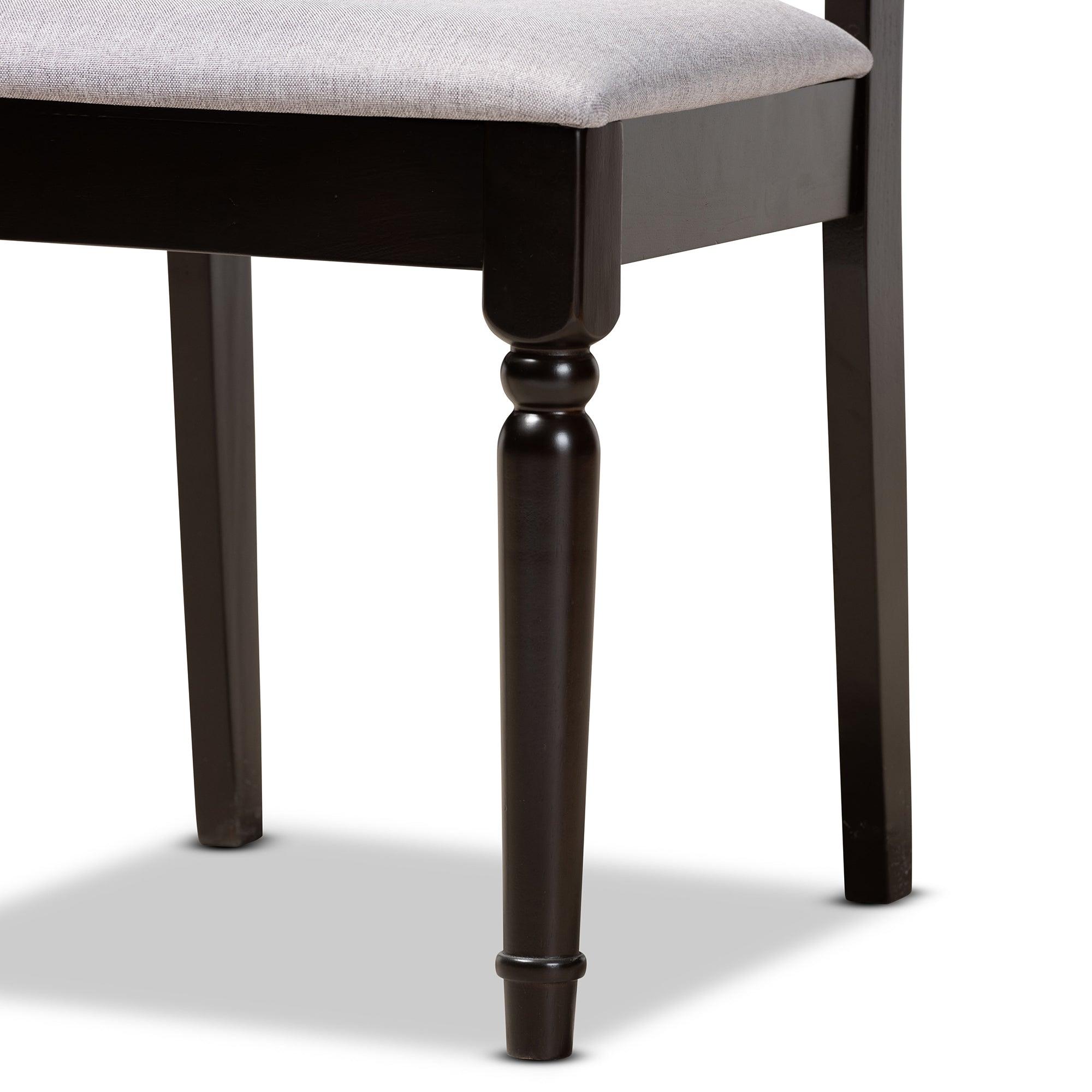 Mona Modern and Contemporary Fabric Upholstered and Finished Wood 5-Piece Dining Set