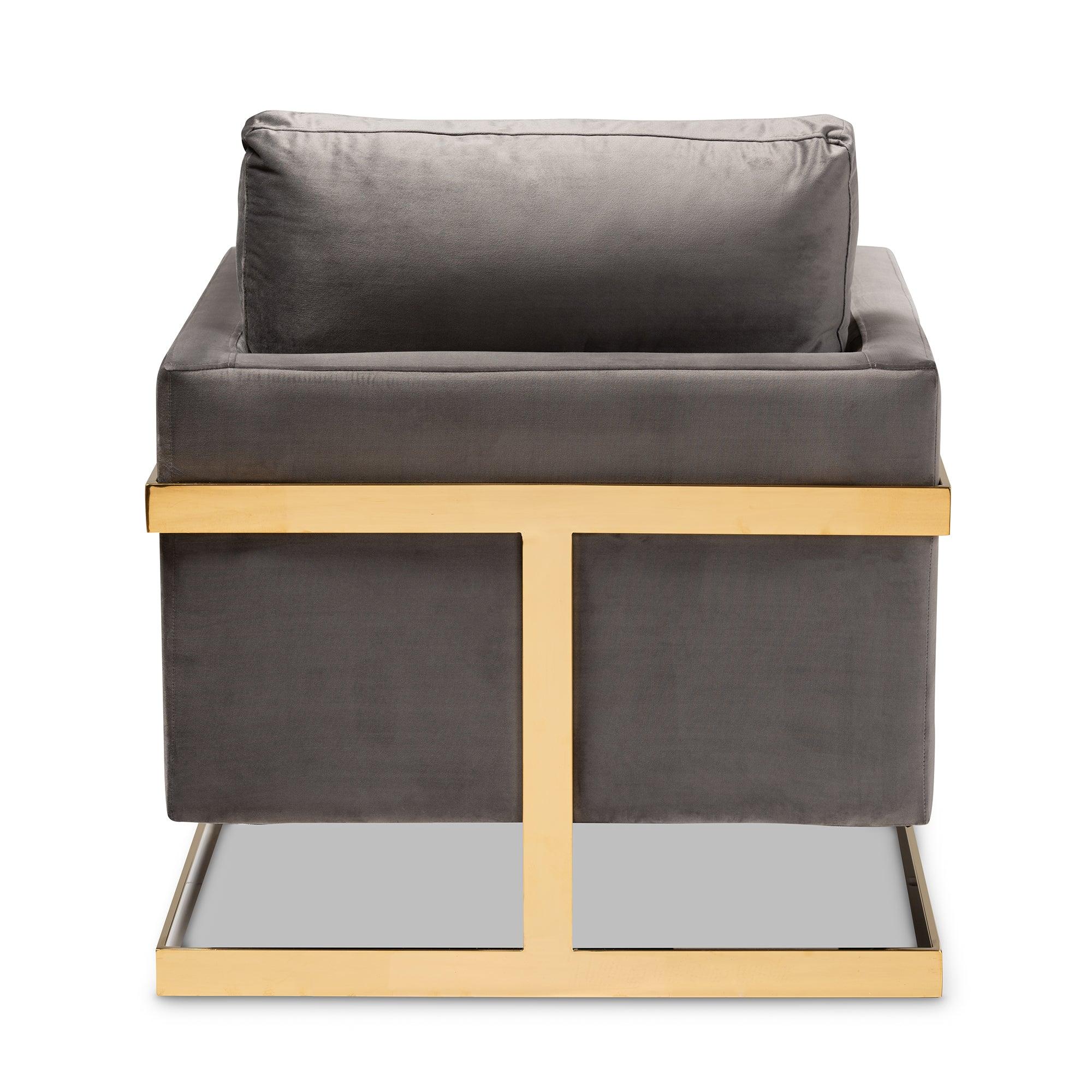 Matteo Glam and Luxe Velvet Fabric Upholstered Finished Armchair