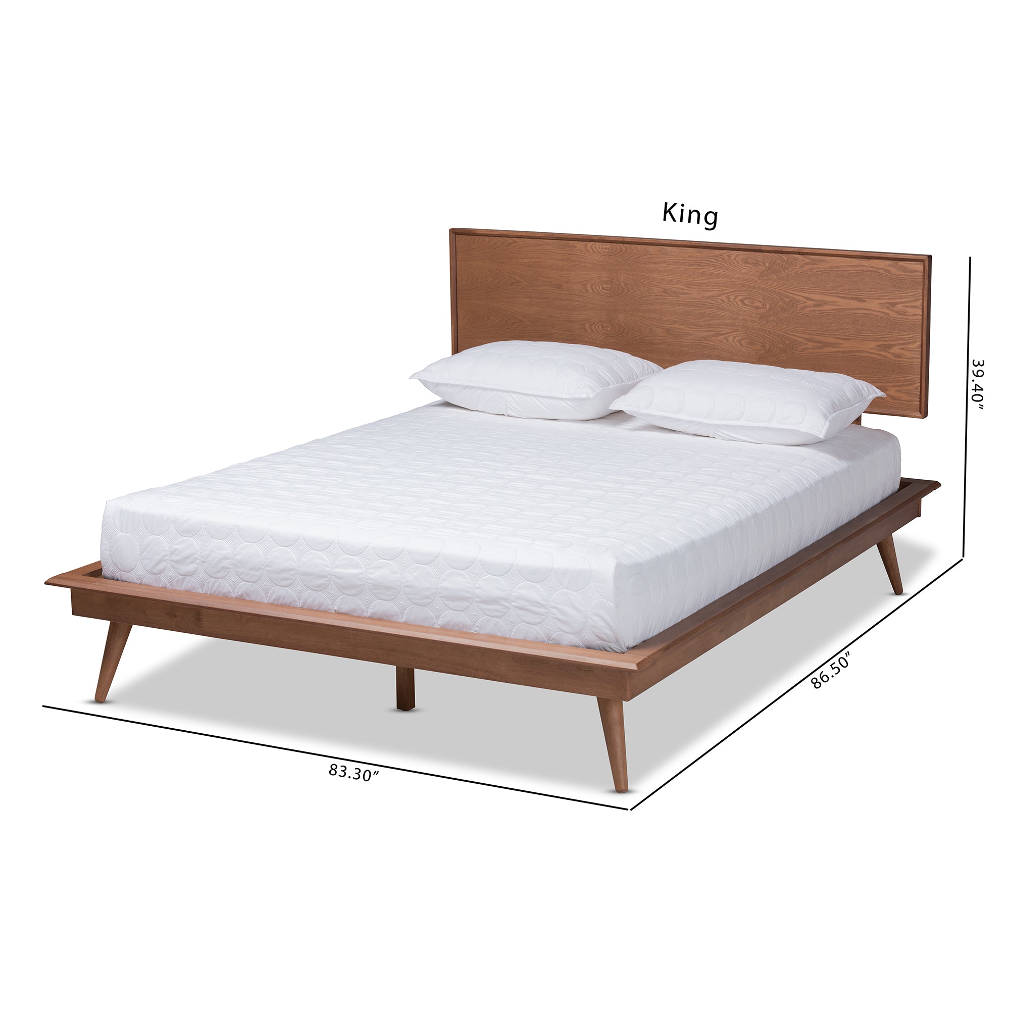 Karine Mid-Century Modern Finished Wood Platform Bed