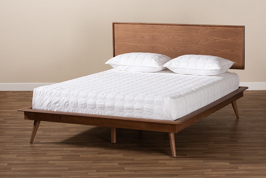 Karine Mid-Century Modern Finished Wood Platform Bed