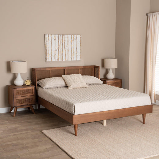 Rina Mid-Century Modern Ash Finished Wood 3-Piece Bedroom Set