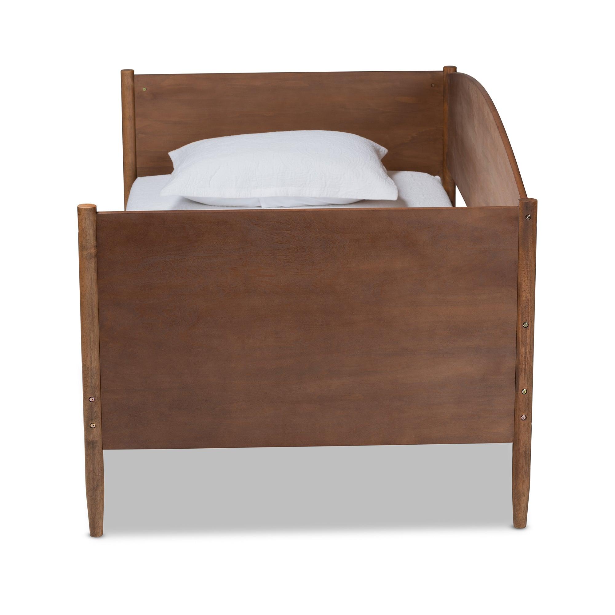 Veles Mid-Century Modern Ash Wanut Finished Wood Daybed