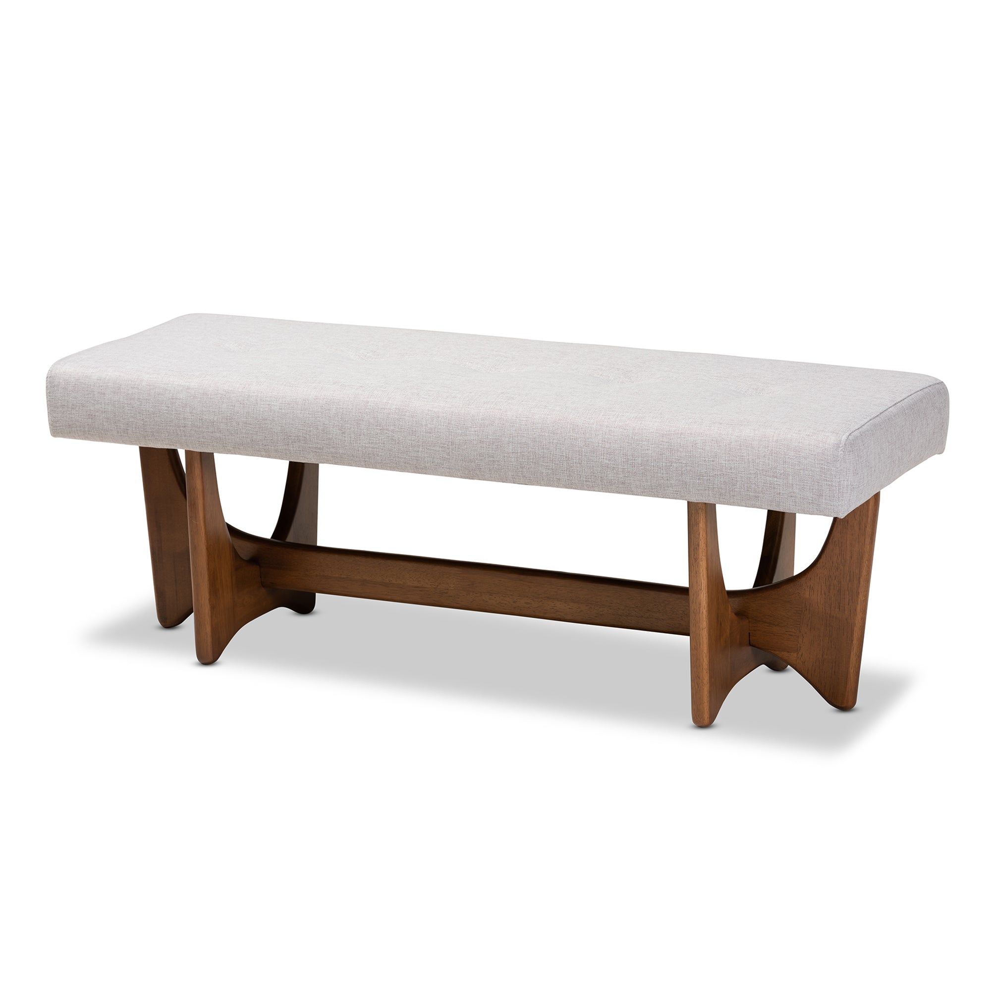 Theo Mid-Century Modern Fabric Upholstered Finished Bench