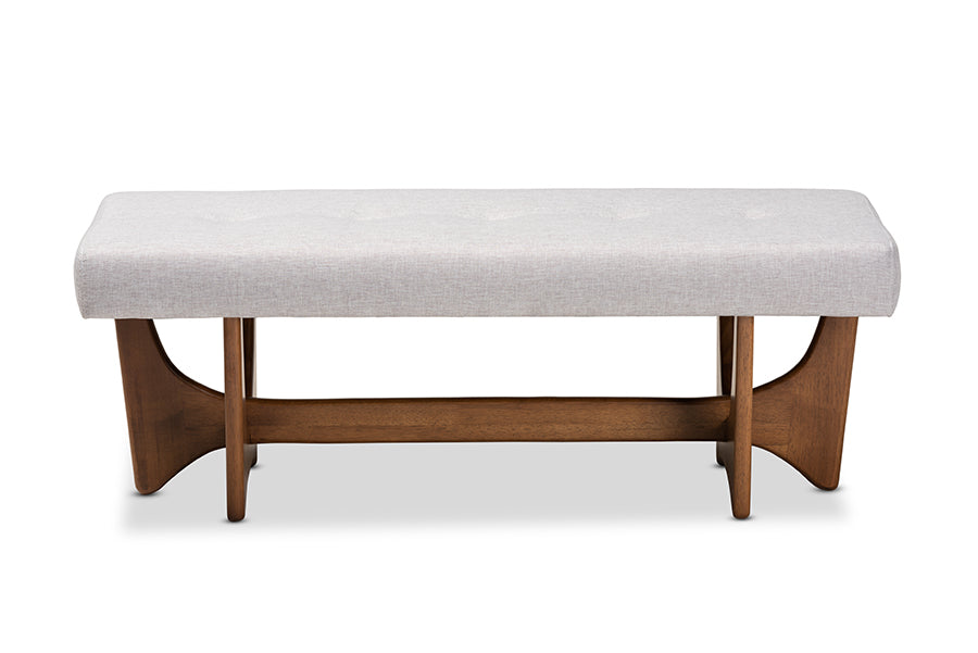 Theo Mid-Century Modern Fabric Upholstered Finished Bench