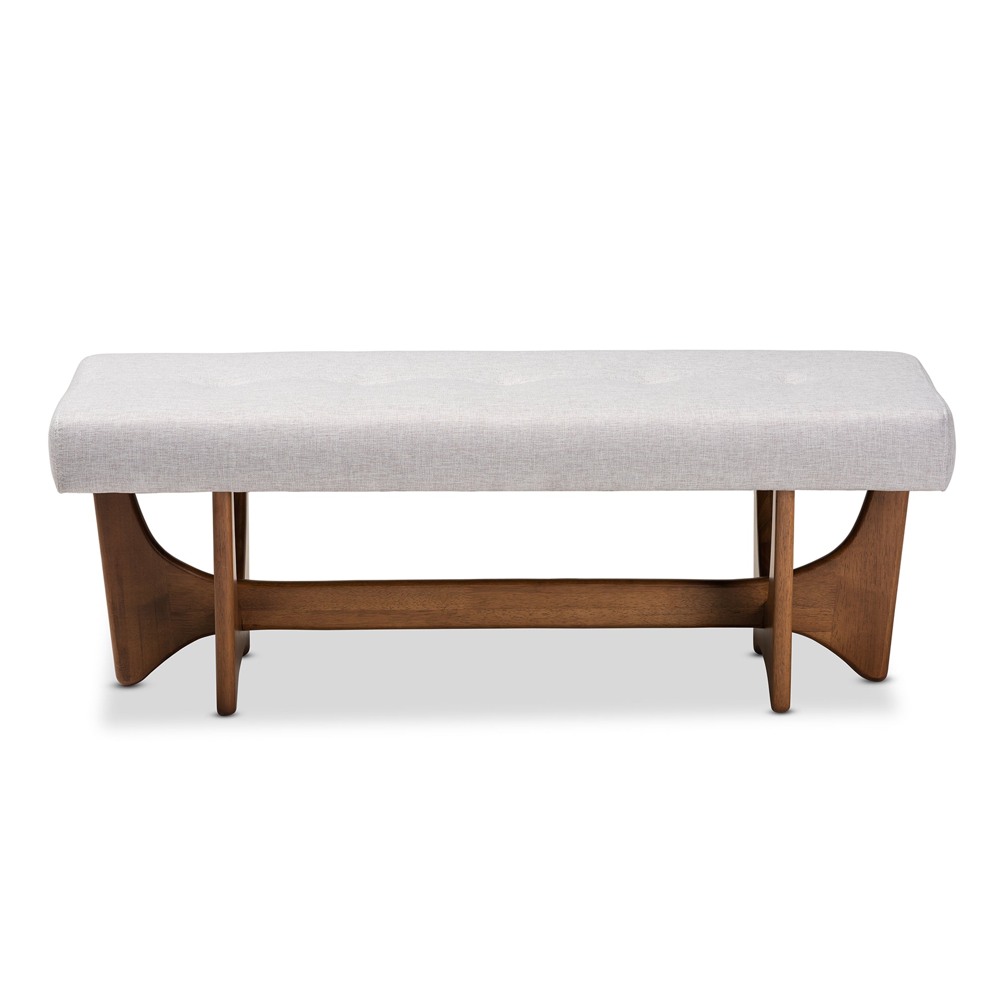 Theo Mid-Century Modern Fabric Upholstered Finished Bench