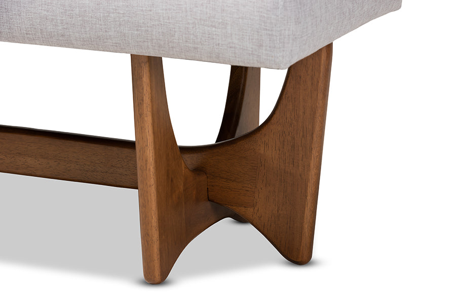 Theo Mid-Century Modern Fabric Upholstered Finished Bench