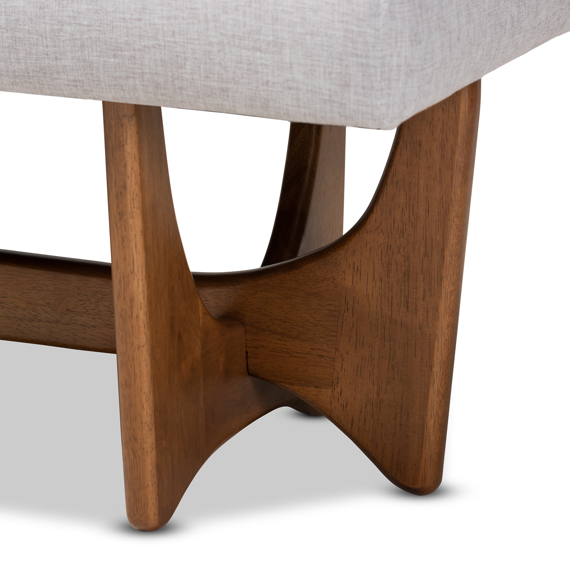 Theo Mid-Century Modern Fabric Upholstered Finished Bench