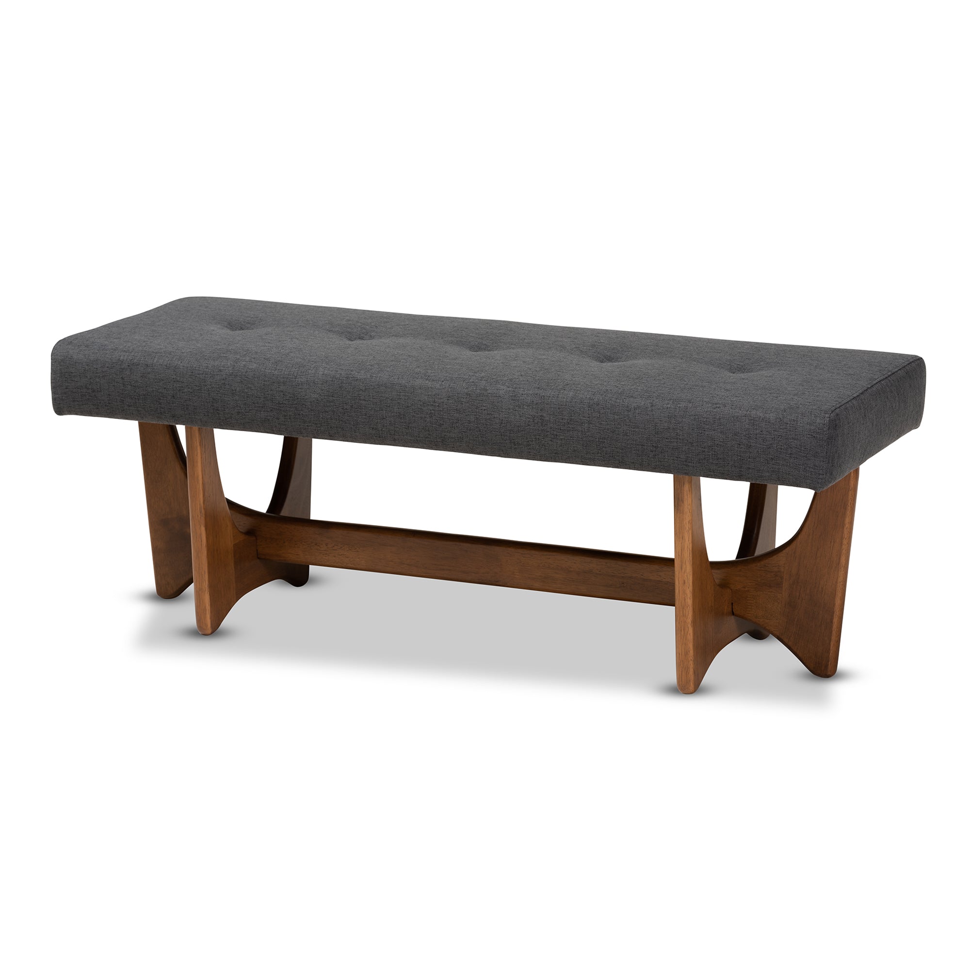 Theo Mid-Century Modern Fabric Upholstered Finished Bench