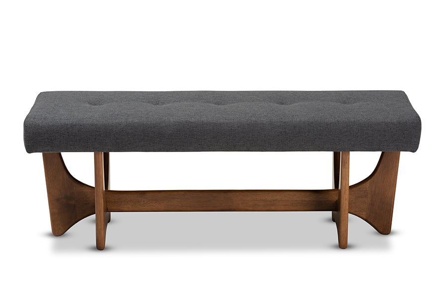 Theo Mid-Century Modern Fabric Upholstered Finished Bench