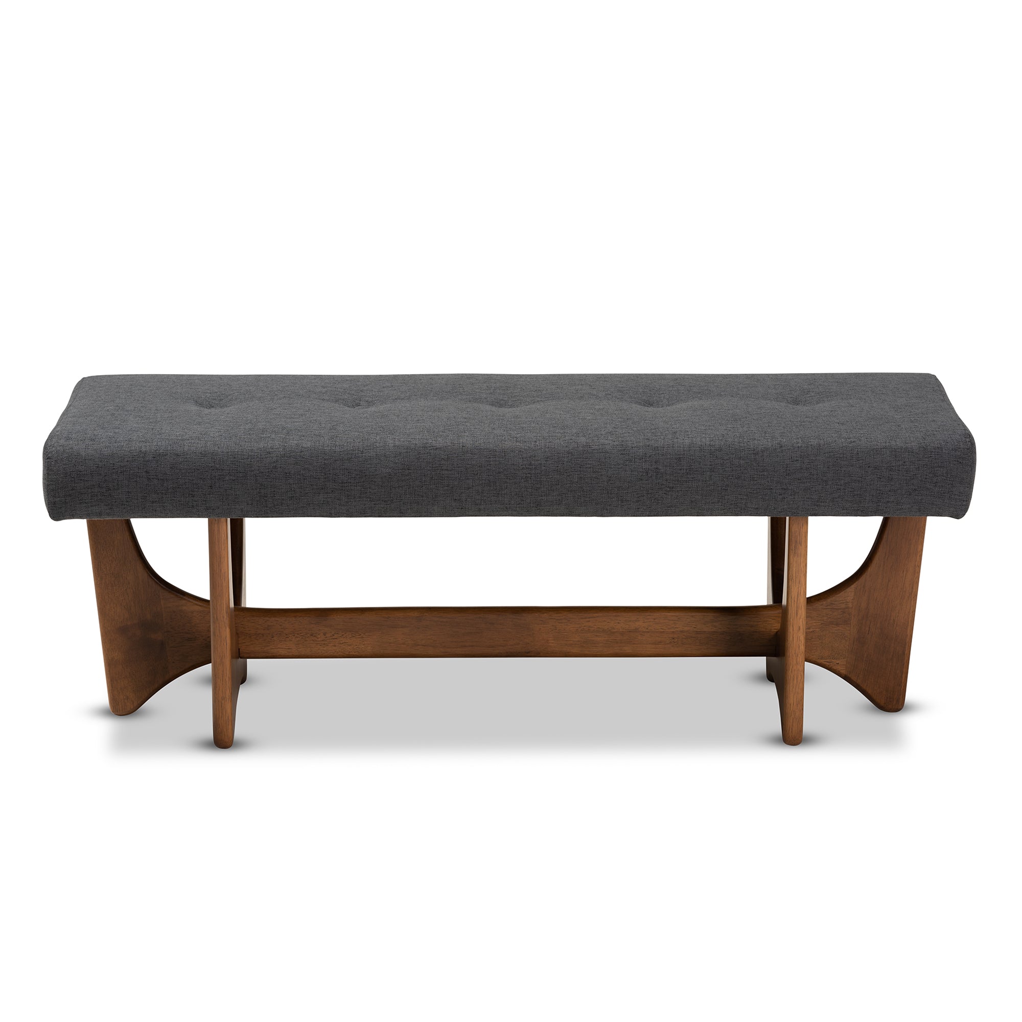 Theo Mid-Century Modern Fabric Upholstered Finished Bench