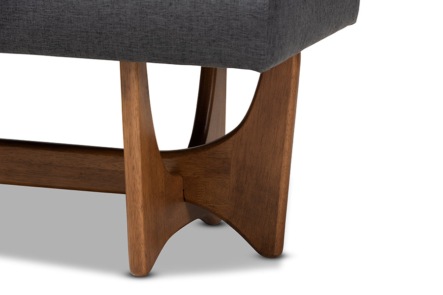 Theo Mid-Century Modern Fabric Upholstered Finished Bench