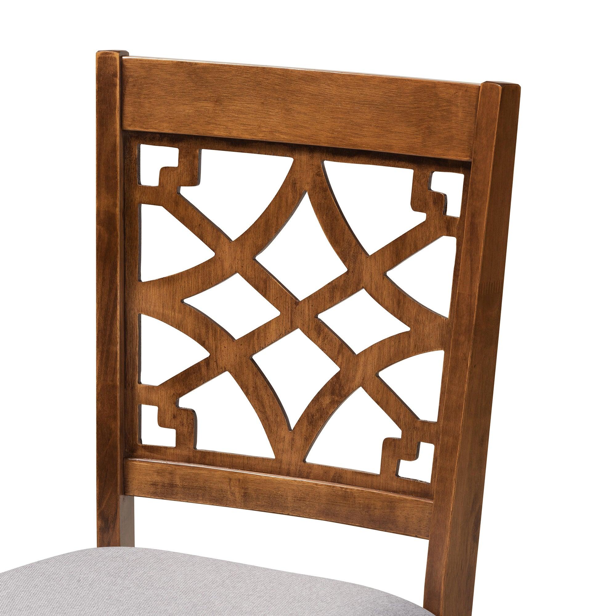 Dori Modern and Contemporary Fabric Upholstered and Finished Wood 6-Piece Dining Set