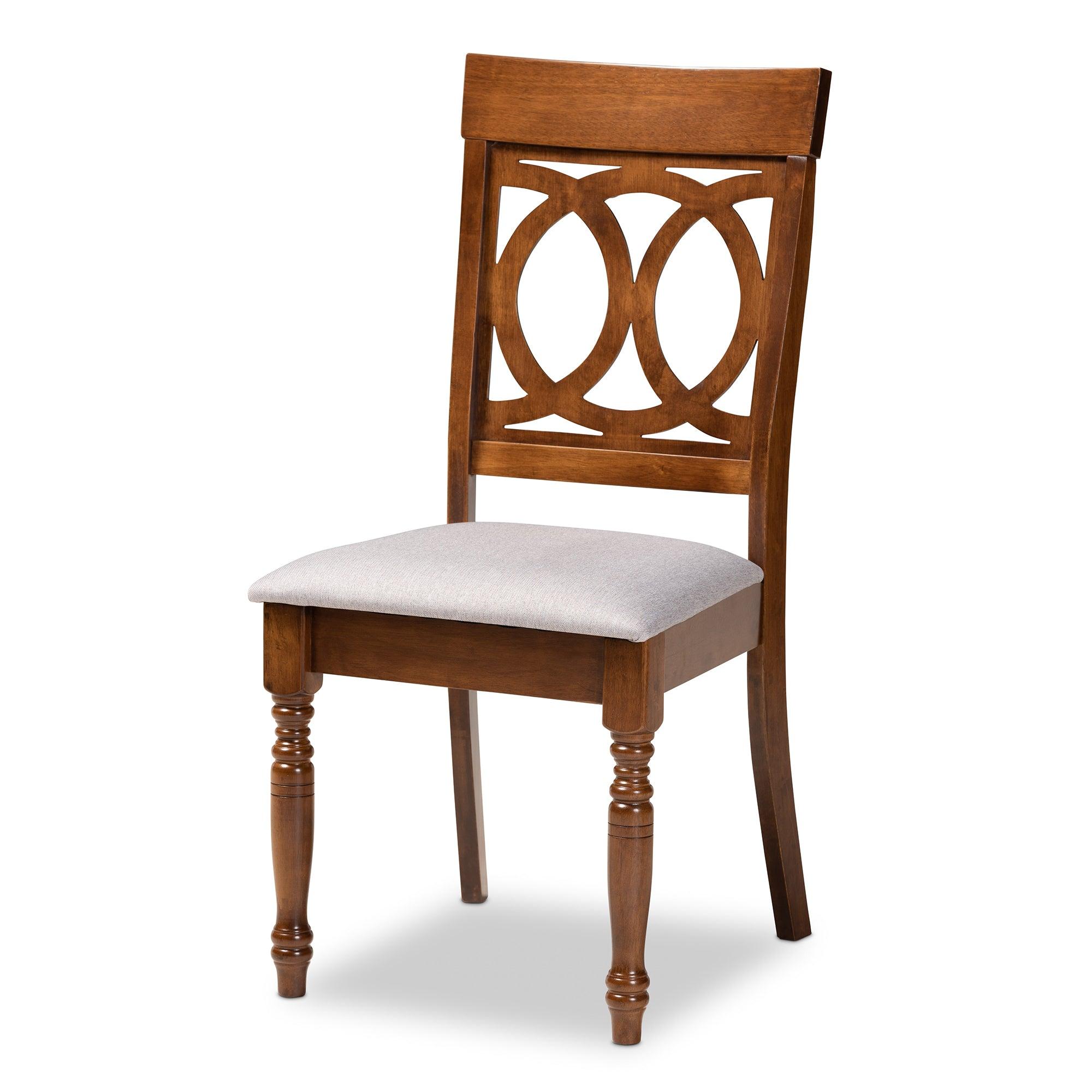 Lucie Modern and Contemporary Fabric Upholstered and Finished Wood 4-Piece Dining Chair Set