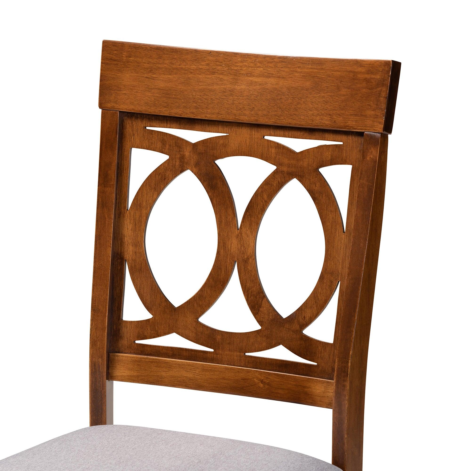 Lucie Modern and Contemporary Fabric Upholstered and Finished Wood 4-Piece Dining Chair Set