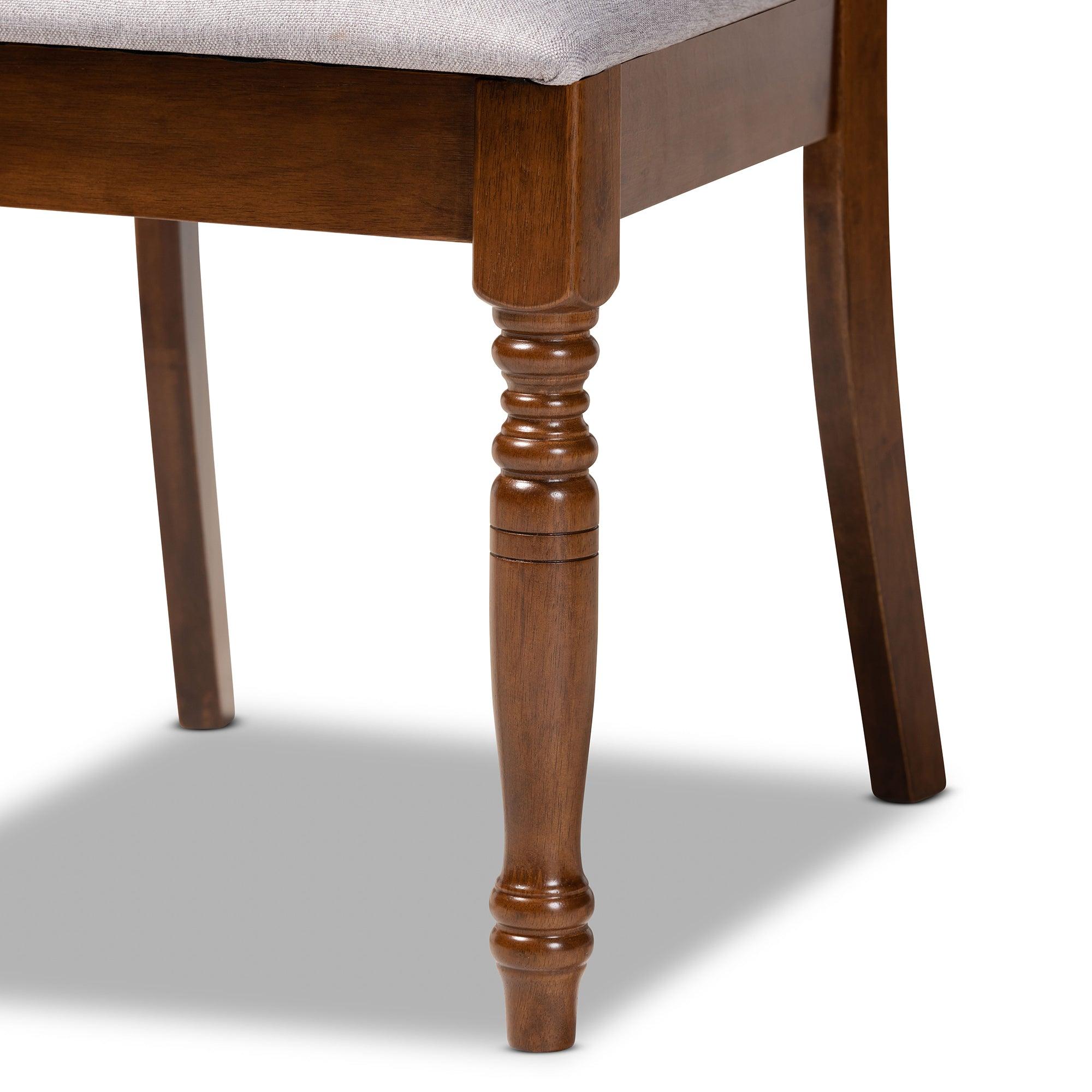 Lucie Modern and Contemporary Fabric Upholstered and Finished Wood 4-Piece Dining Chair Set