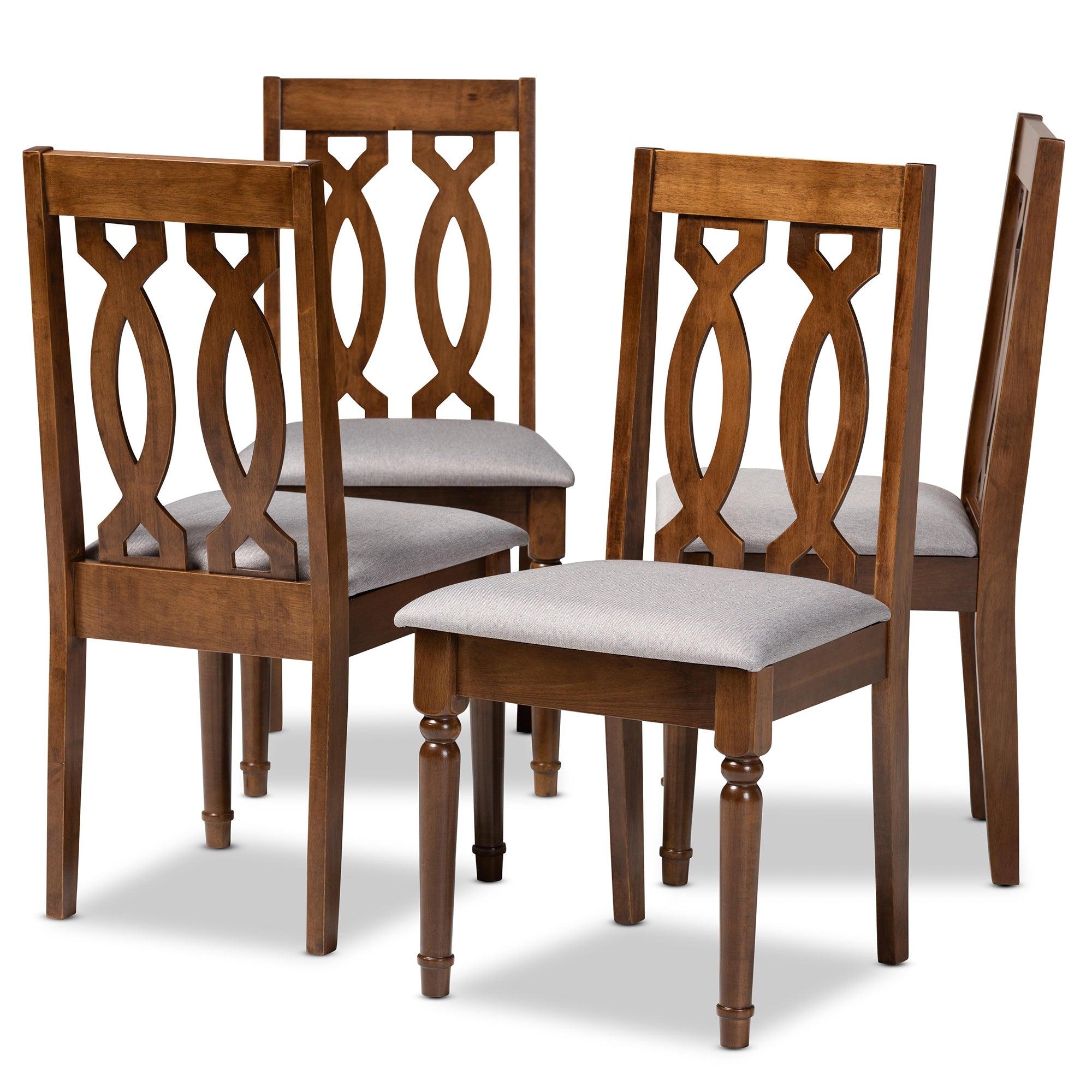 Cherese Modern and Contemporary Fabric Upholstered Finished 4-Piece Wood Dining Chair Set