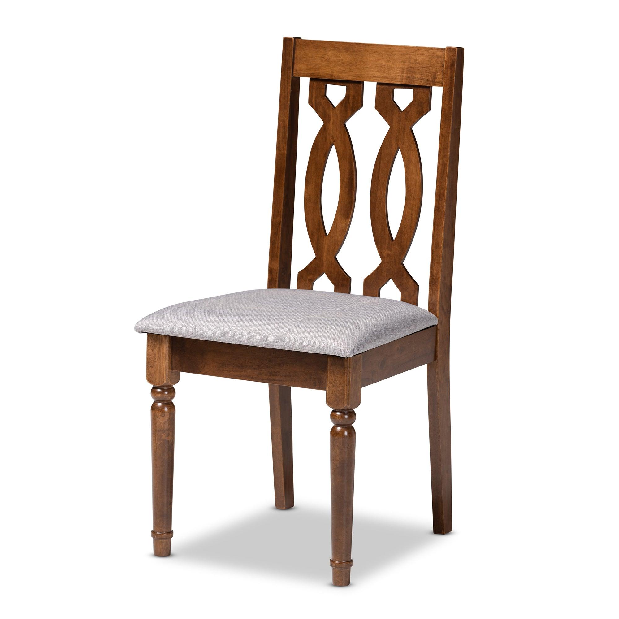 Elaine Modern and Contemporary Fabric Upholstered and Finished Wood 5-Piece Dining Set