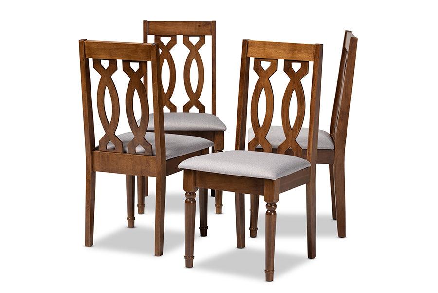 Cherese Modern and Contemporary Fabric Upholstered Finished 4-Piece Wood Dining Chair Set