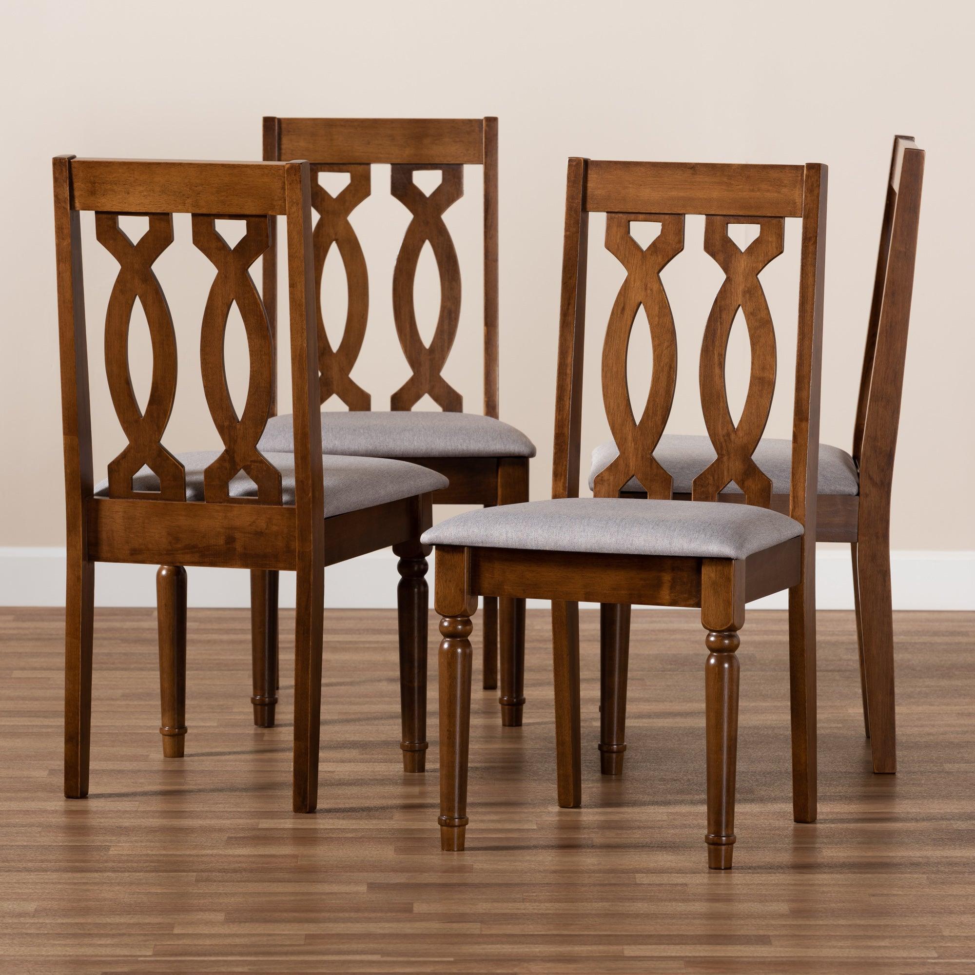 Cherese Modern and Contemporary Fabric Upholstered Finished 4-Piece Wood Dining Chair Set