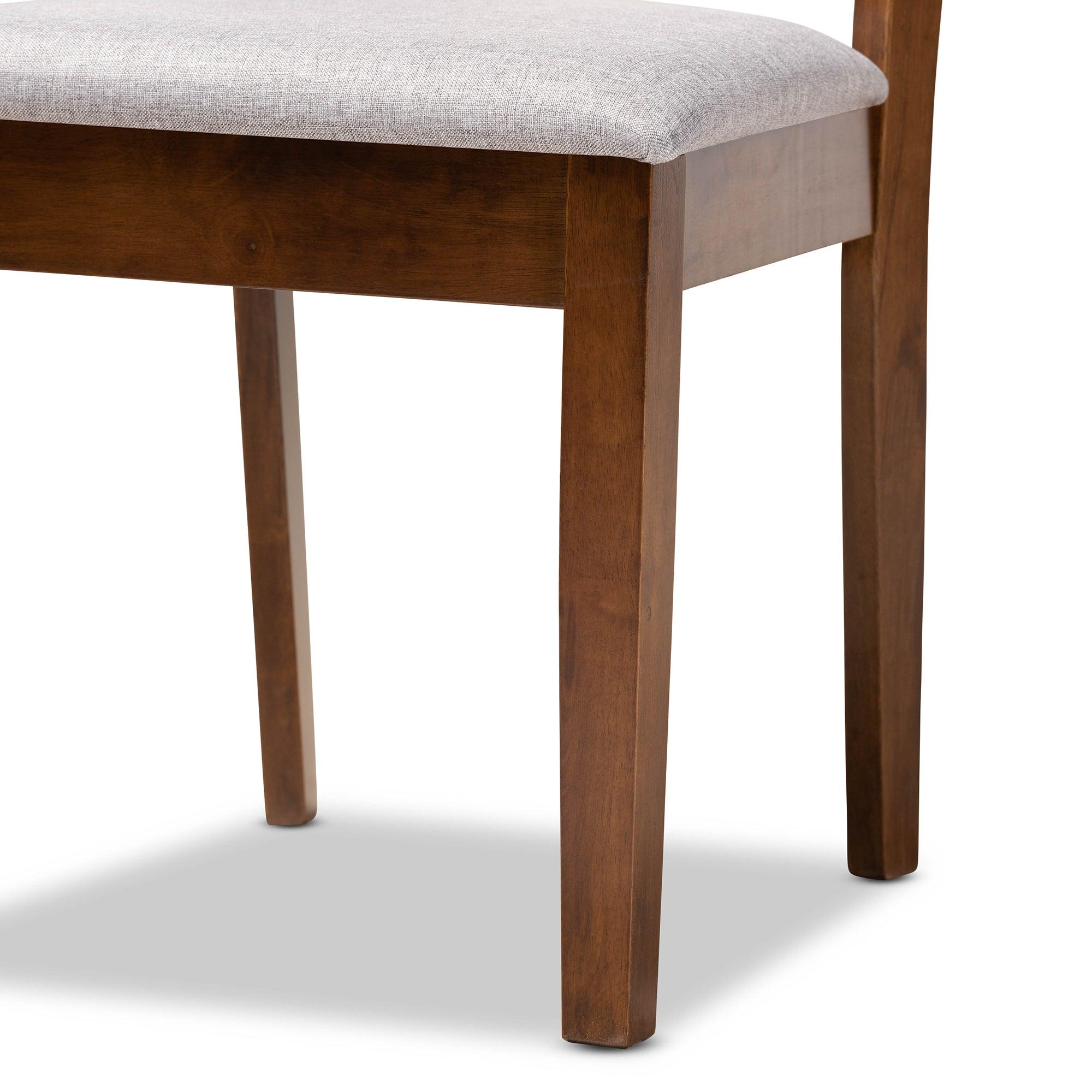 Edona Modern and Contemporary Fabric Upholstered and Finished Wood 5-Piece Dining Set