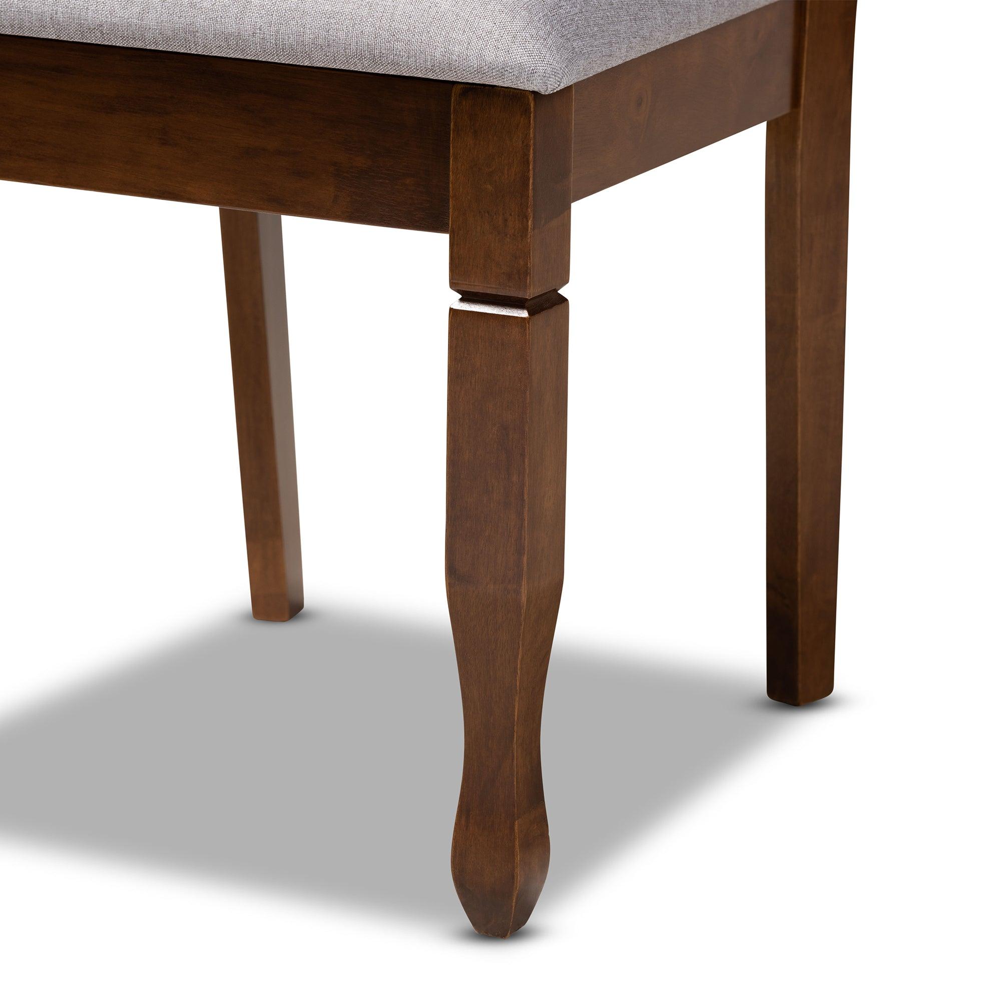 Reneau Modern and Contemporary Fabric Upholstered and Finished Wood 6-Piece Dining Set