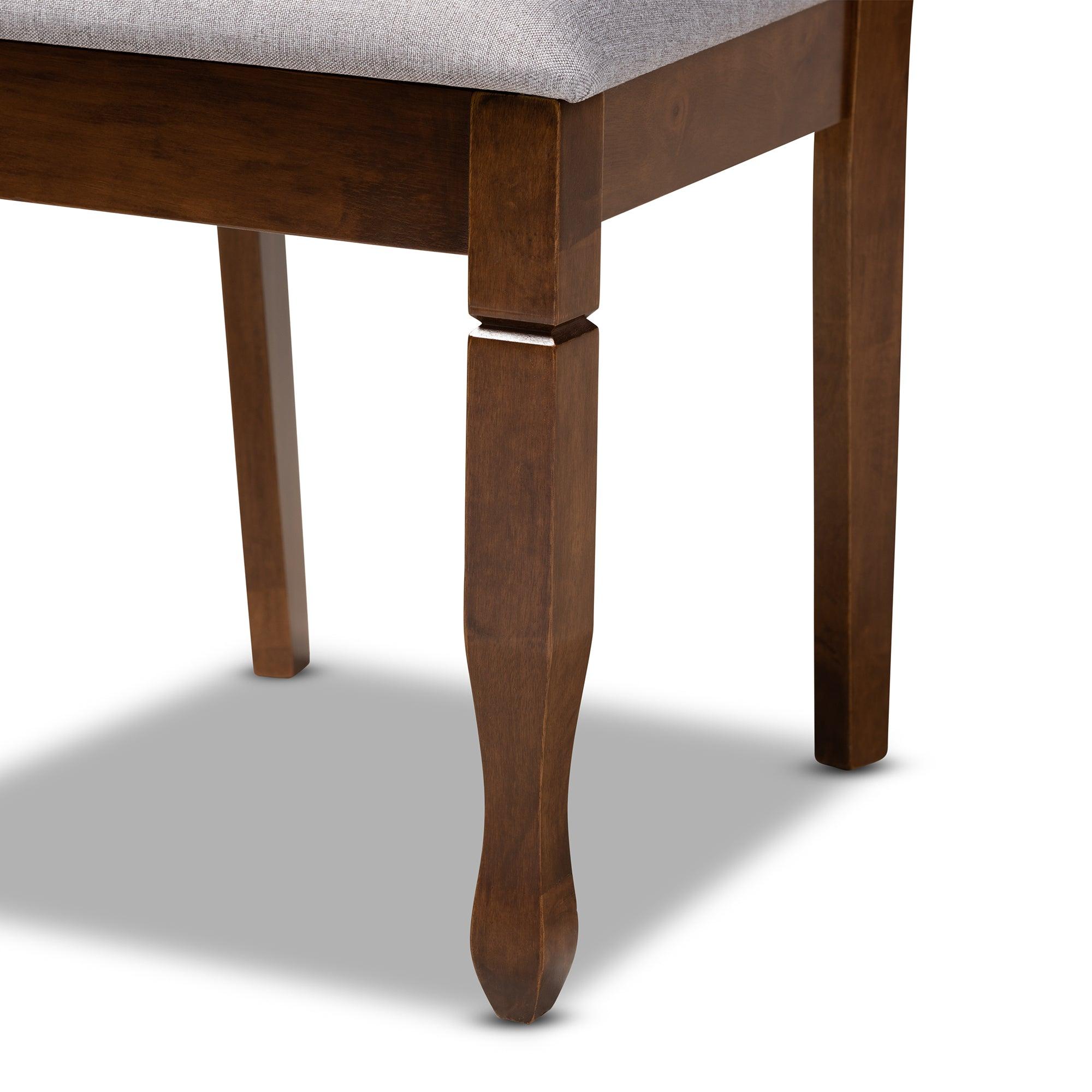 Augustine Modern and Contemporary Fabric Upholstered and Finished Wood 4-Piece Dining Chair Set Set