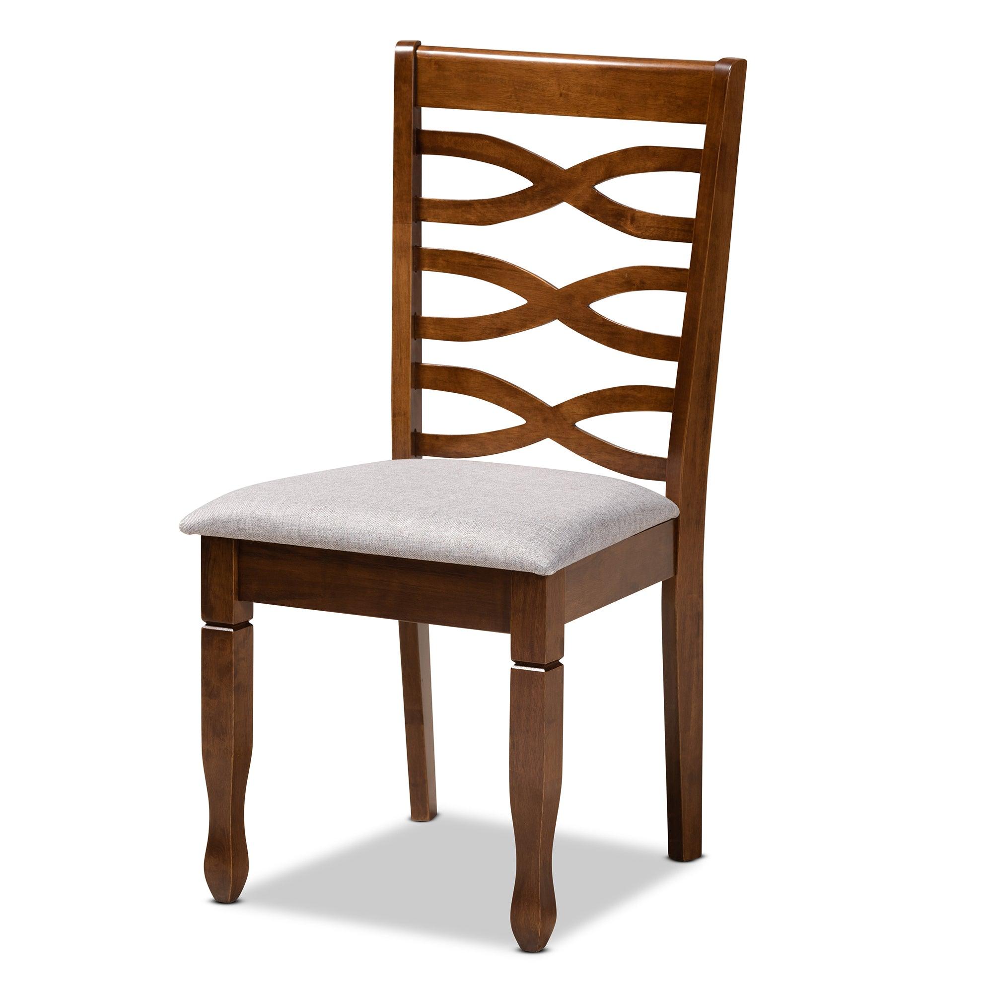 Ariane Modern and Contemporary Fabric Upholstered and Finished Wood 5-Piece Dining Set