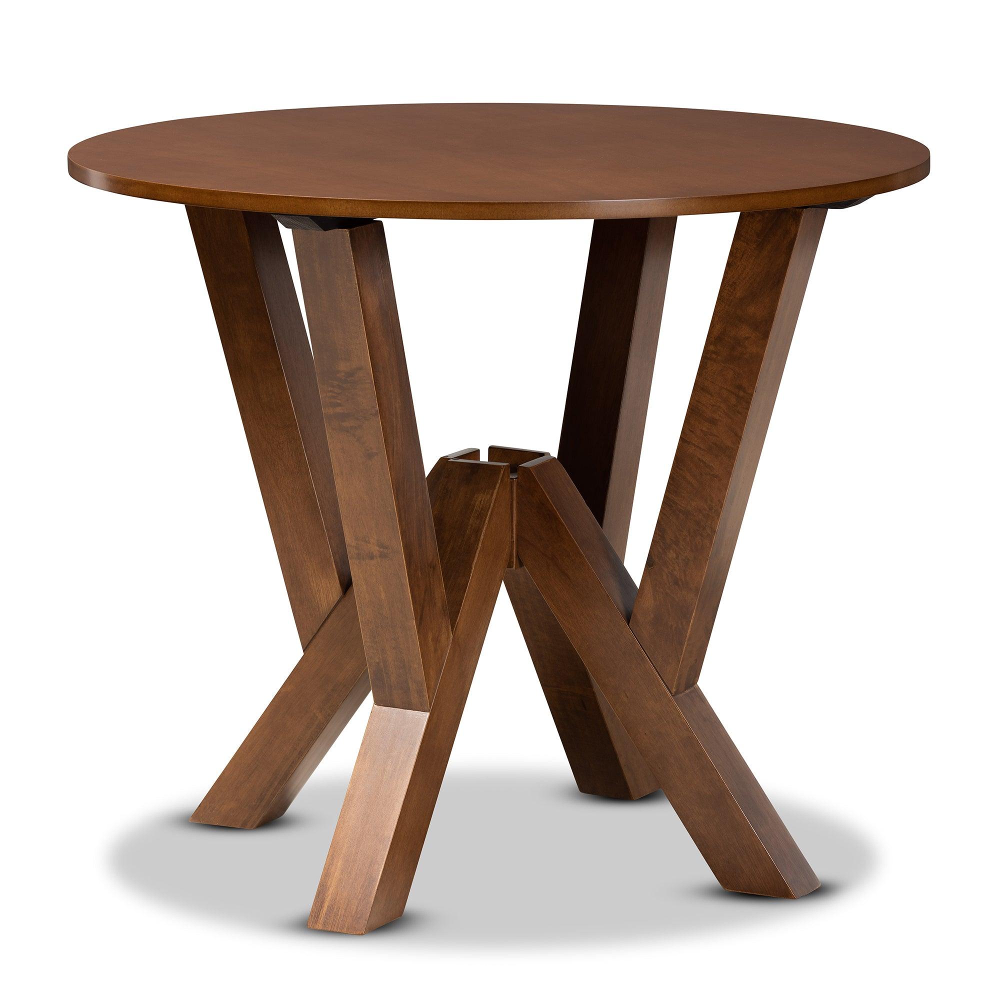 Ariane Modern and Contemporary Fabric Upholstered and Finished Wood 5-Piece Dining Set