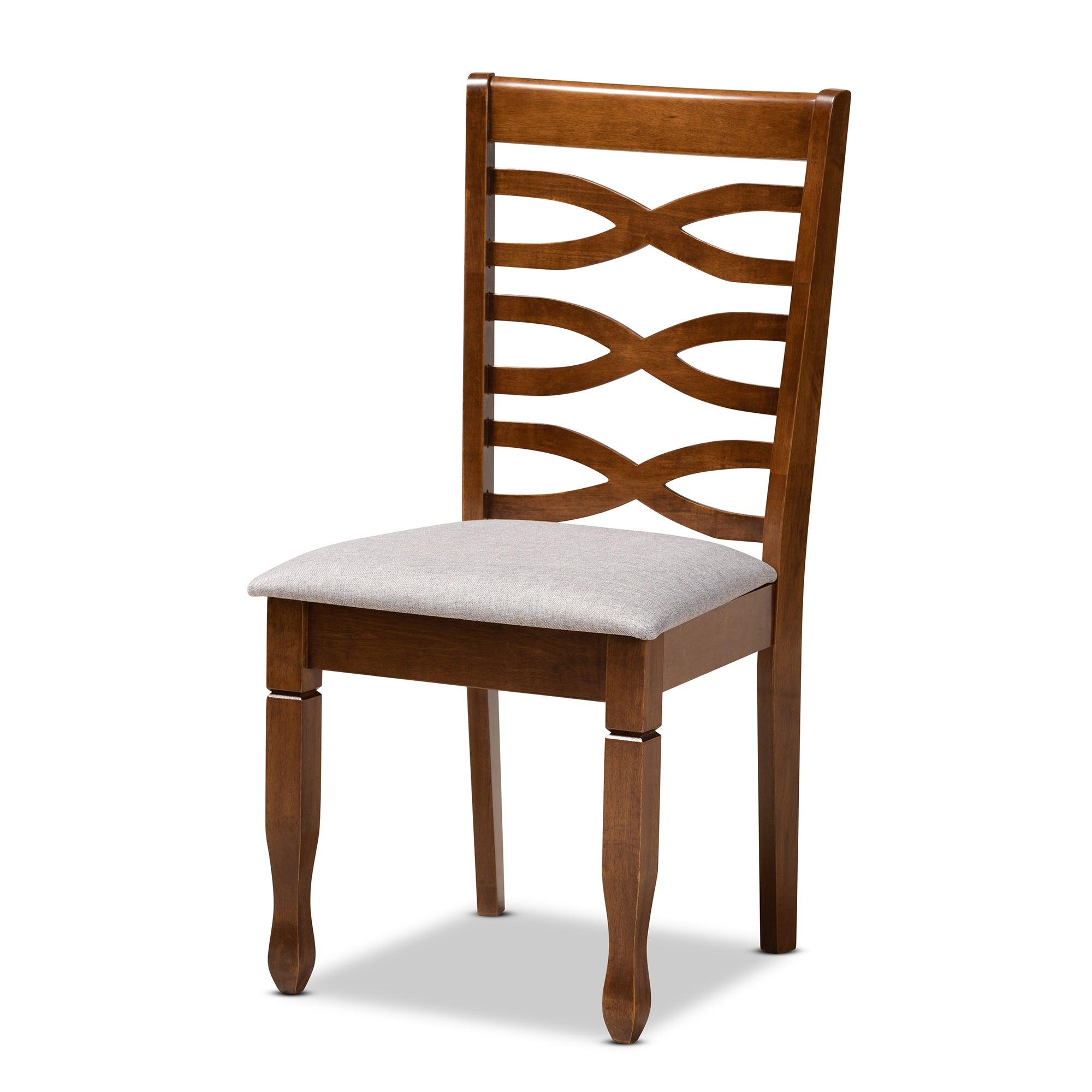 Aspen Modern and Contemporary Fabric Upholstered and Finished Wood 5-Piece Dining Set