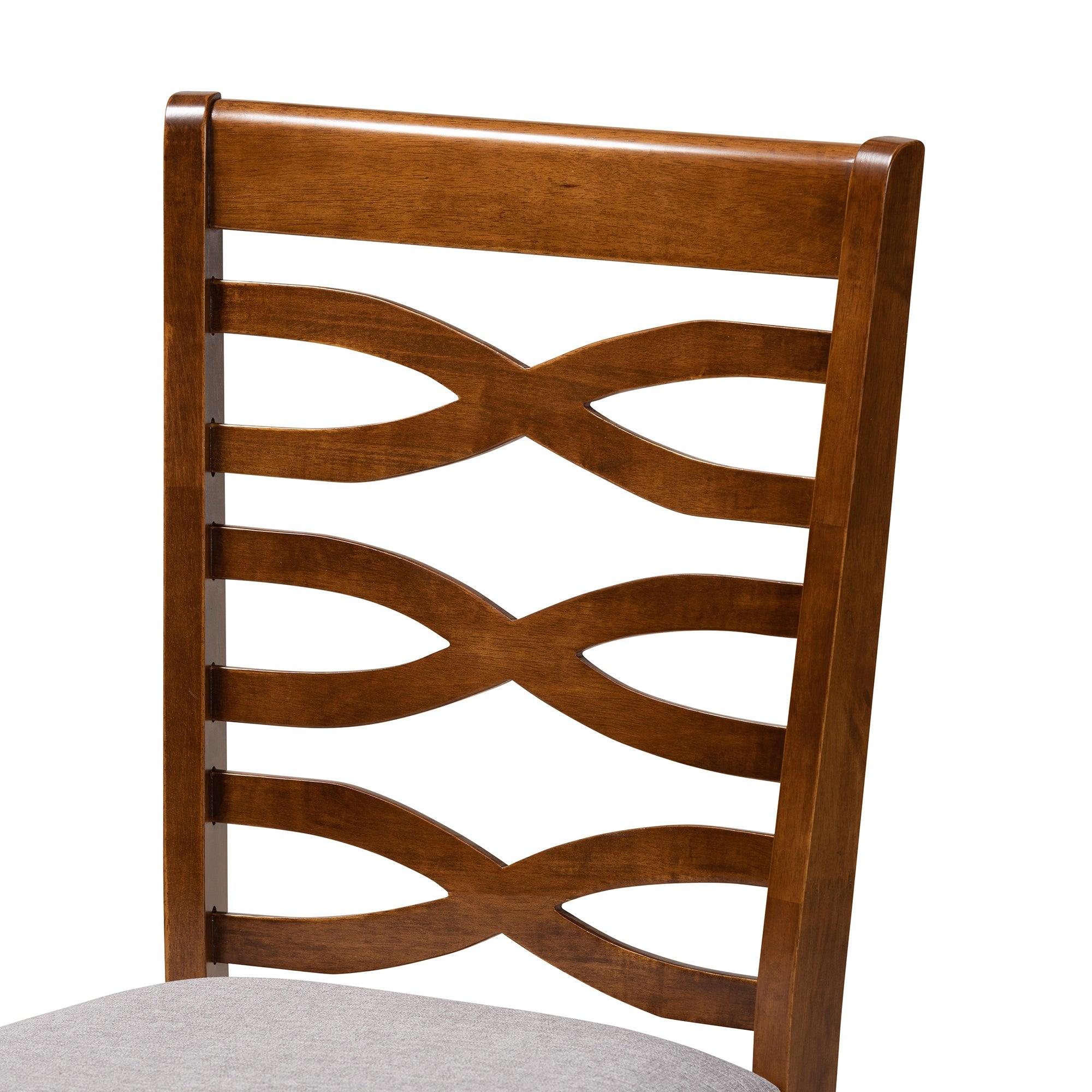 Aspen Modern and Contemporary Fabric Upholstered and Finished Wood 5-Piece Dining Set