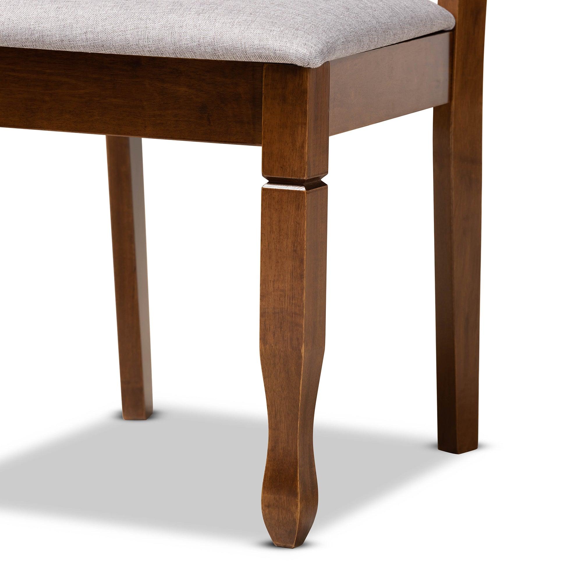Aspen Modern and Contemporary Fabric Upholstered and Finished Wood 5-Piece Dining Set