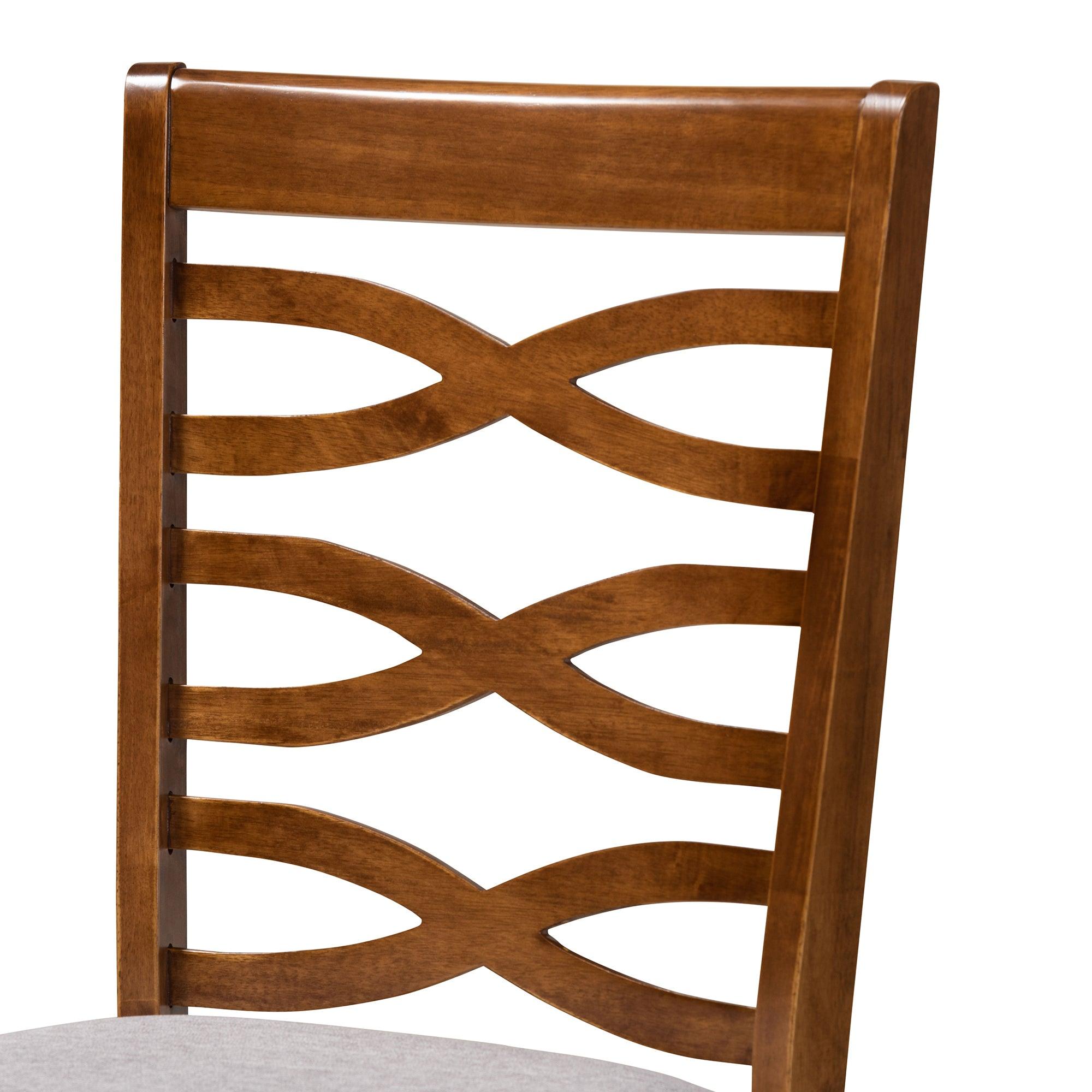 Lanier Modern and Contemporary Fabric Upholstered and Finished Wood 6-Piece Dining Set
