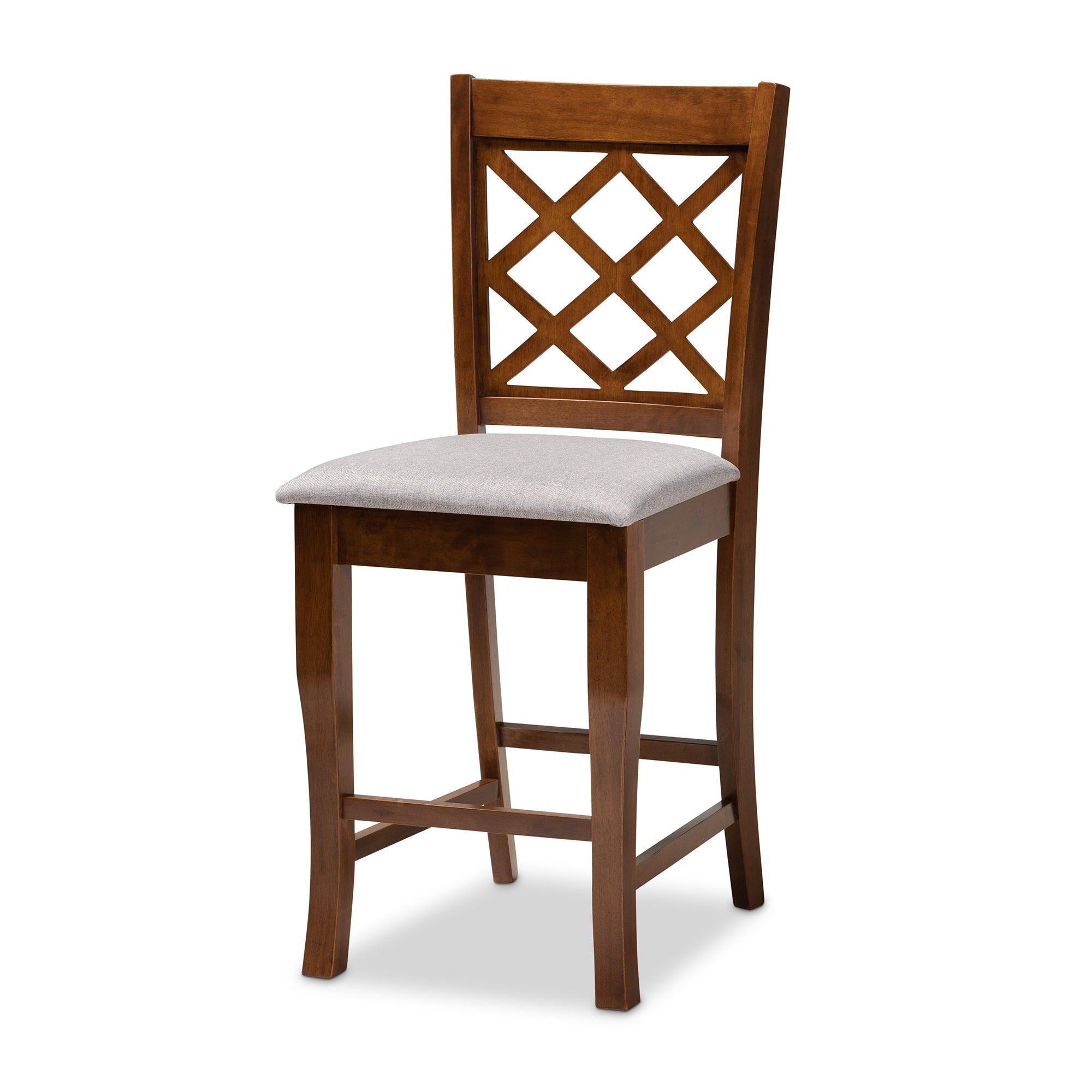 Alora Modern and Contemporary Fabric Upholstered Finished 5-Piece Wood Pub Set
