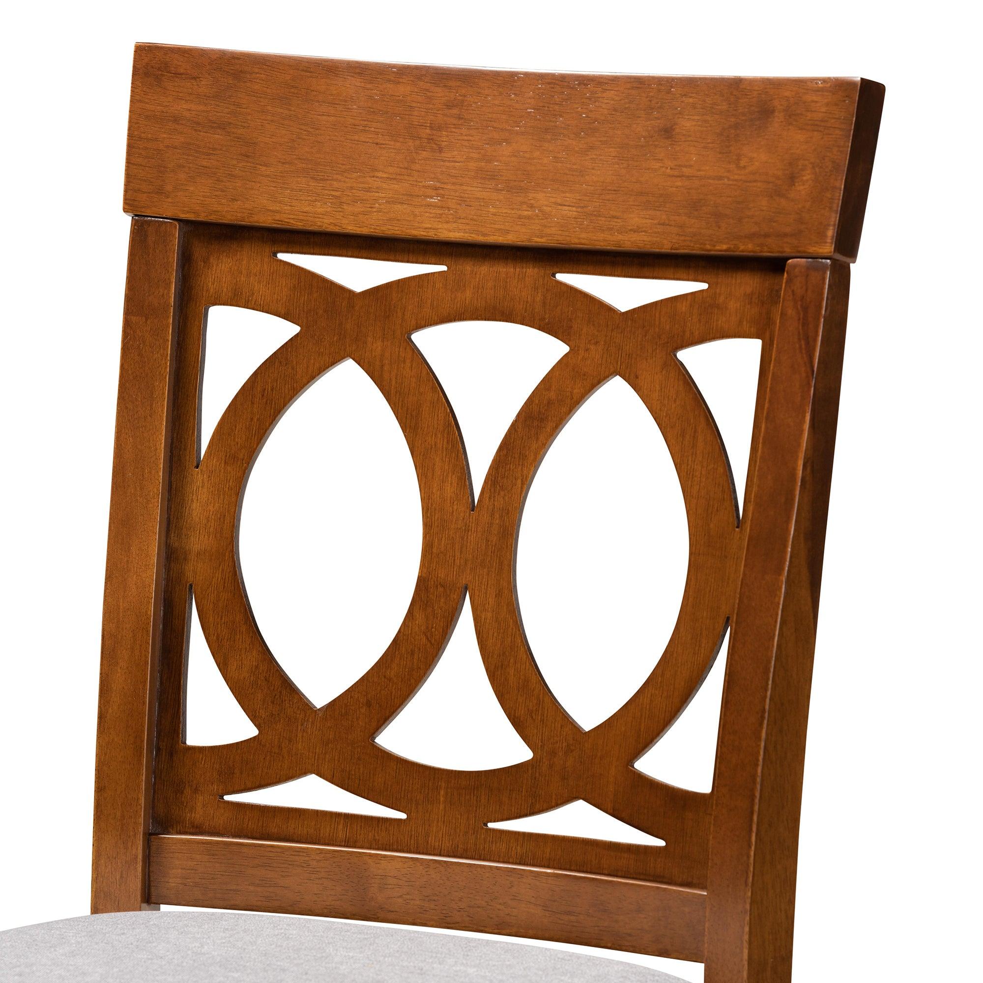 Violet Modern and Contemporary Fabric Upholstered and Finished Wood 2-Piece Counter Height Pub Chair Set